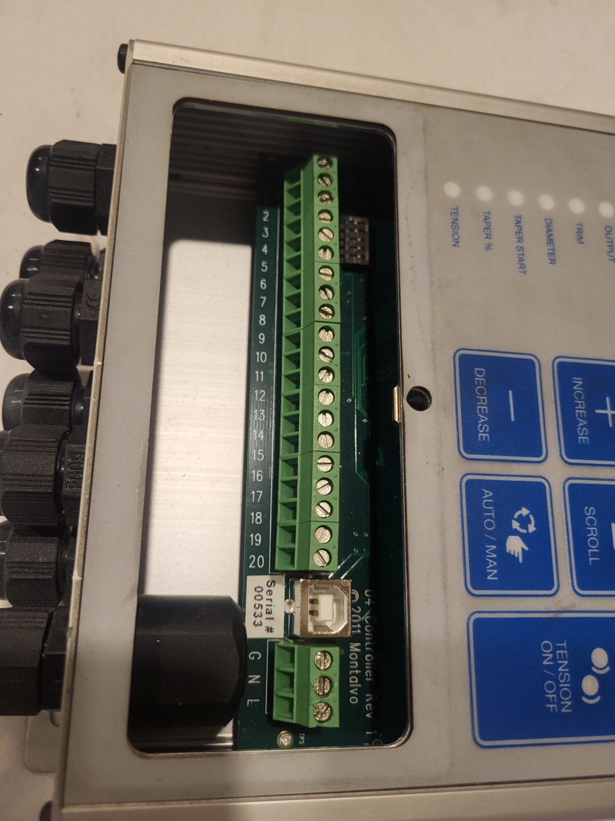 Montalvo U4 Tension Controller with Enclosure, MPN 11000619