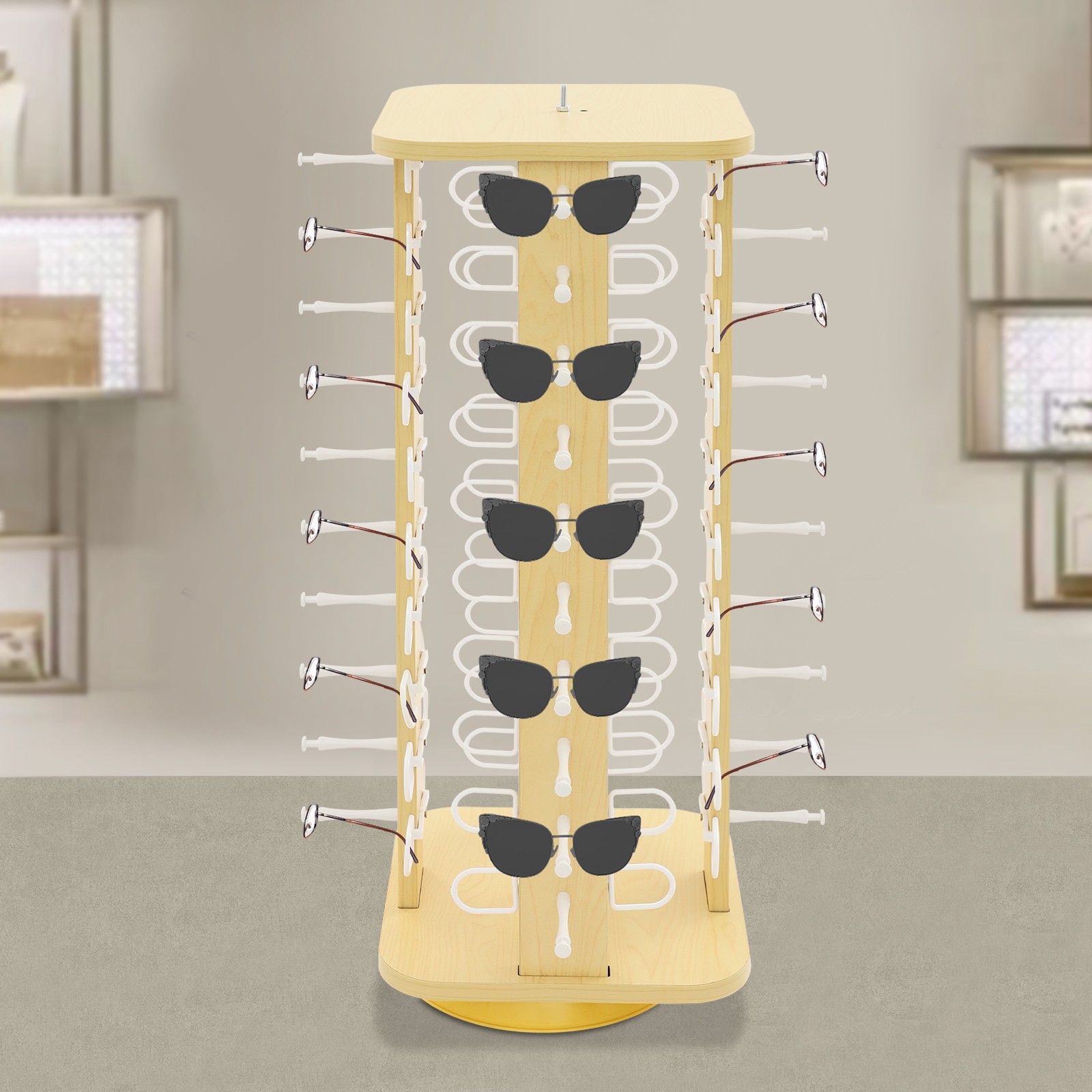 Rotating Glasses Storage Display Stand, Modern Sunglasses Storage Organizer