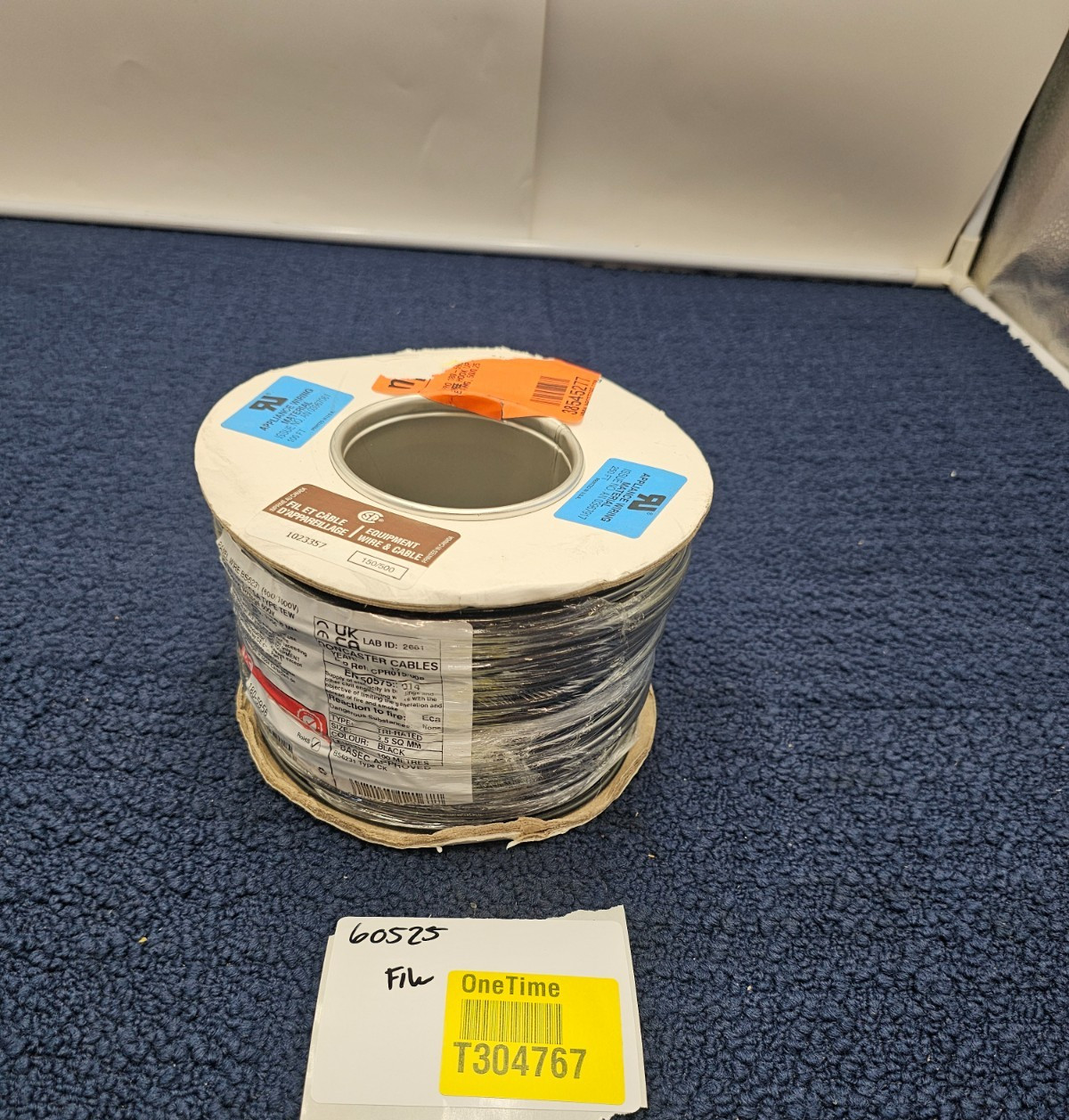 RS PRO 180-5956 100M Black 2.5mm² Hook Up Wire, 14 AWG PVC TI3 Insulation