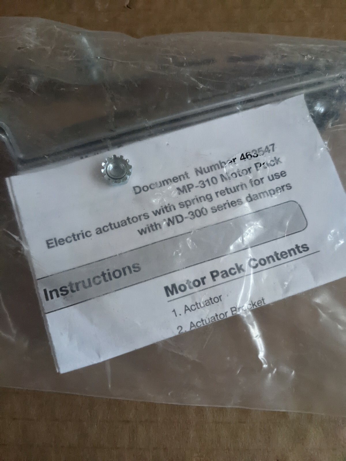 GREENHECK 826841 DAMPER ACTUATOR KIT MP-310 FOR WD-300 SERIES DAMPERS NEW