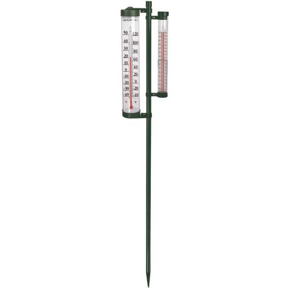 Acurite 02345A3 Post Mtd Rain Gauge/Thermometer