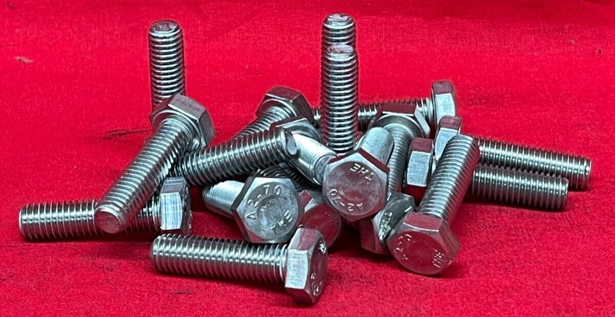 HEX HEAD CAP SCREW M8-1.25 X 30MM STAINLESS STEEL 35MM OAL **LOT OF 18**