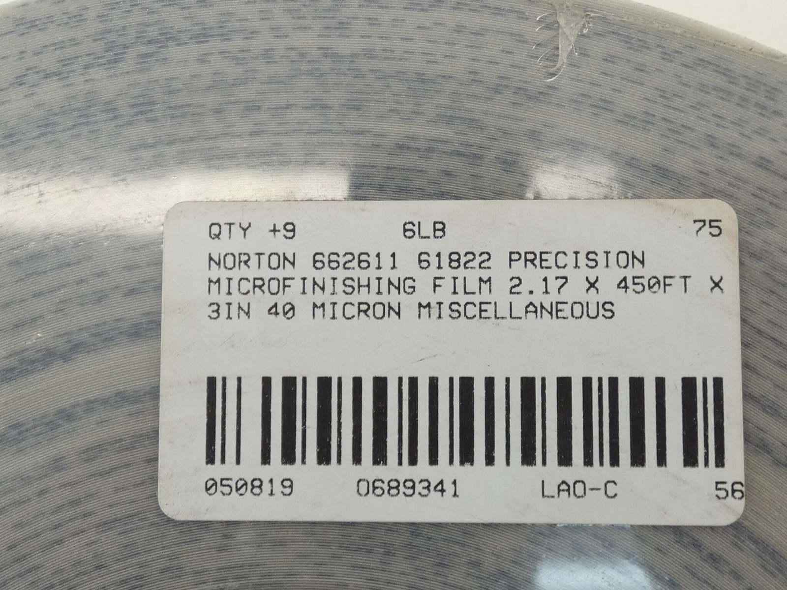 Norton Q151 662611 61822 Micro-Finishing Film, 2.17″ x 450′ x 3″ – NEW Surplus!