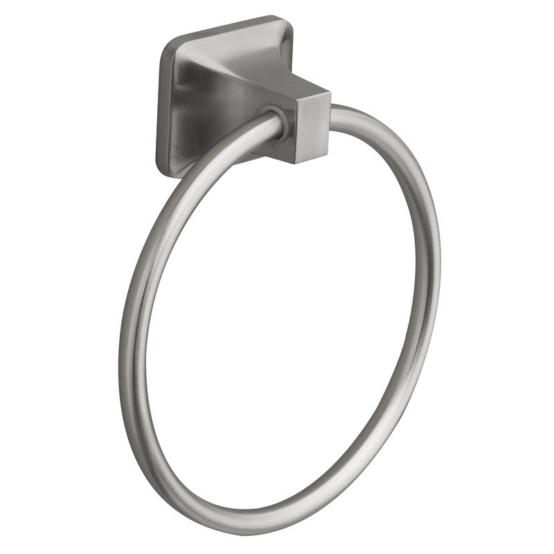 OakBrook 297-0504OB Die Cast Zinc Brushed Nickel Wall Mount Towel Ring 10 L in.