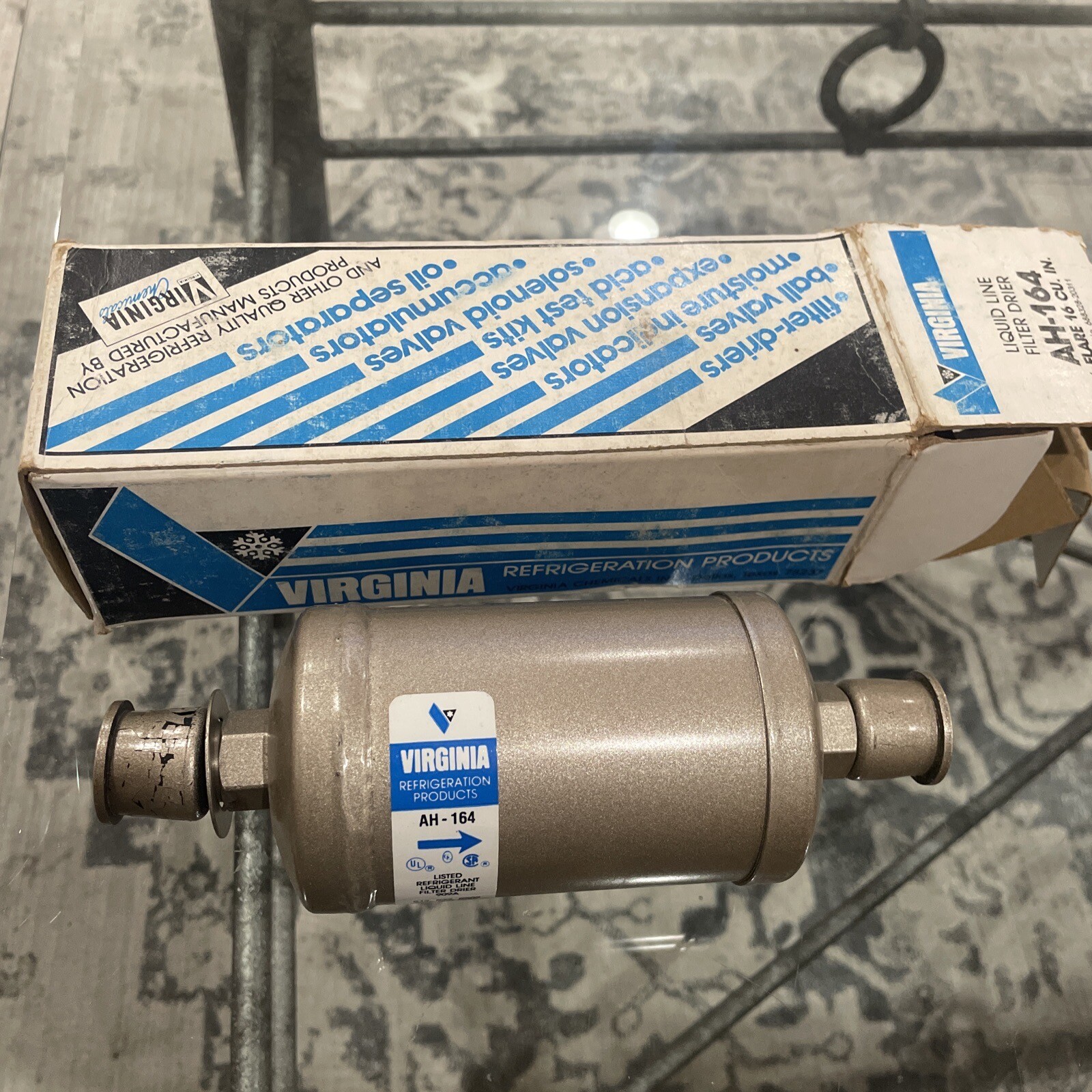 NOS Virginia Refrigerant Liquid Line Filter-Drier AH-164 16 Cu. In. 1/2 Flare