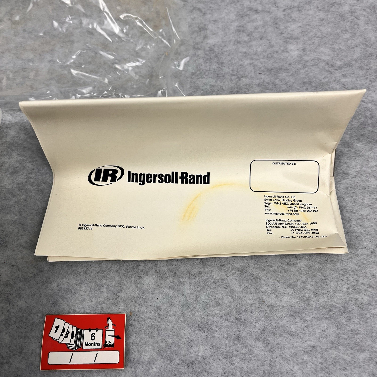 OEM Ingersoll Rand #88343025 HE64E Replacement Filter England New Old Stock