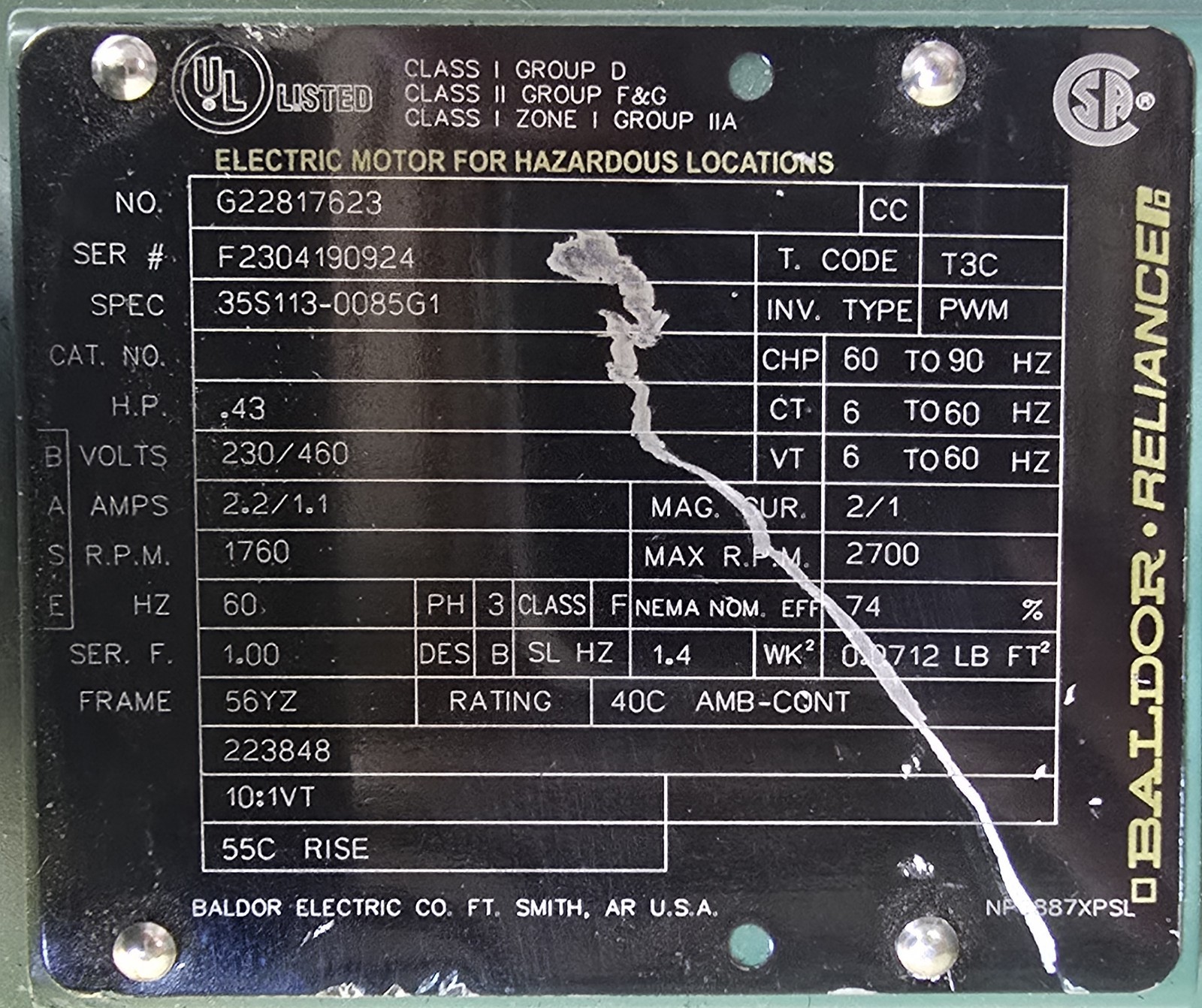 SPX FLOW Lightnin XJ30 Mixer CW Rotation 230/460V MFD 2023
