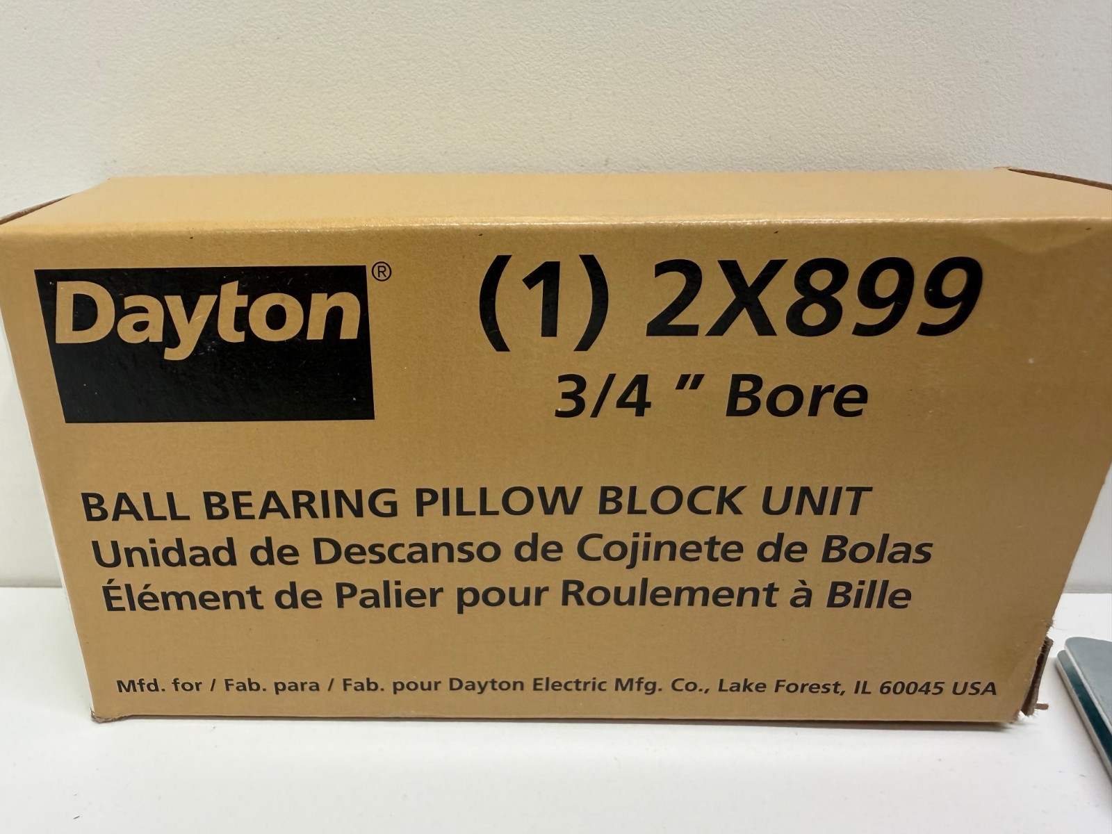 NEW IN BOX! DAYTON 3/4″ BORE BALL BEARING PILLOW BLOCK 2X899