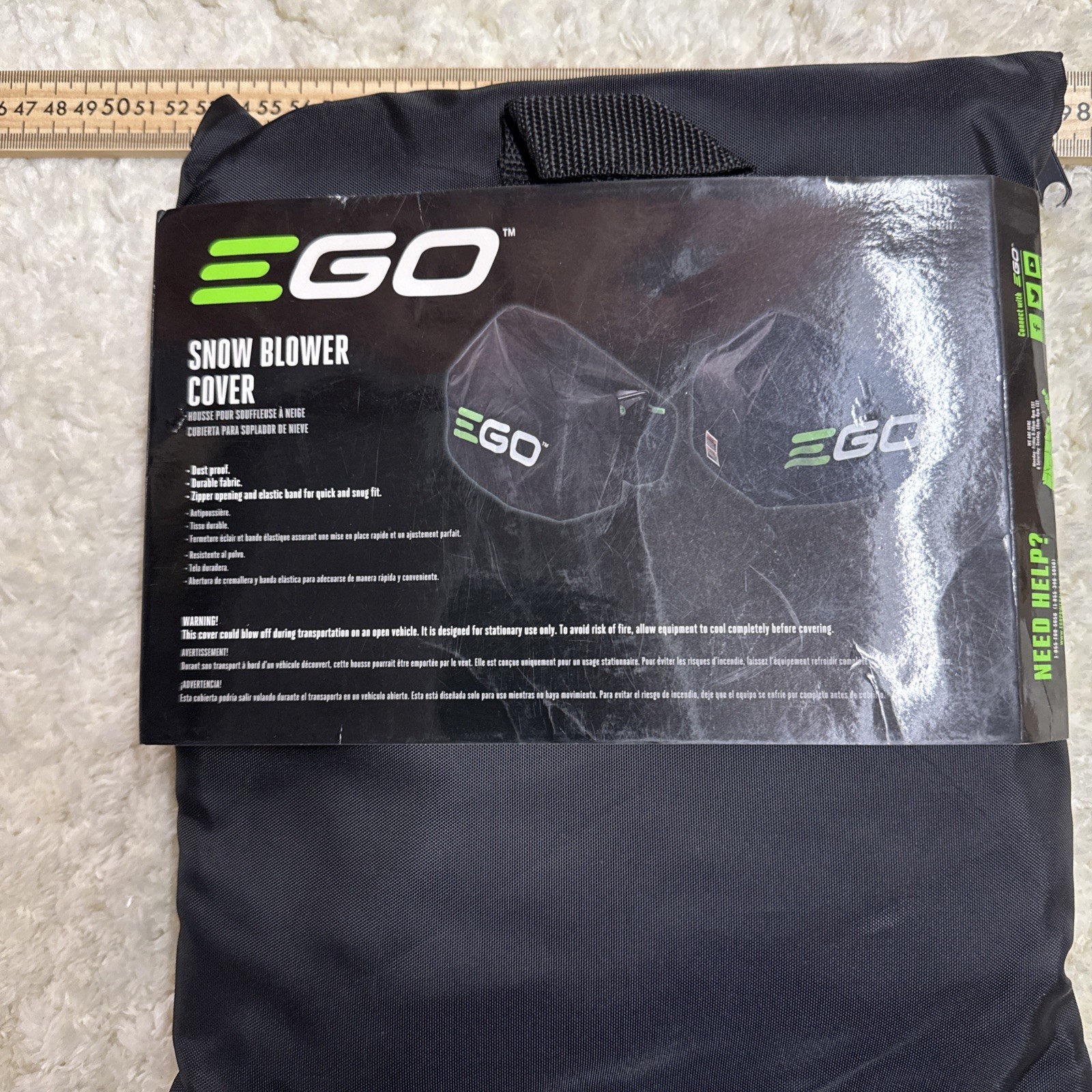 Ego Snow Blower Cover, Black, 12-59/64″