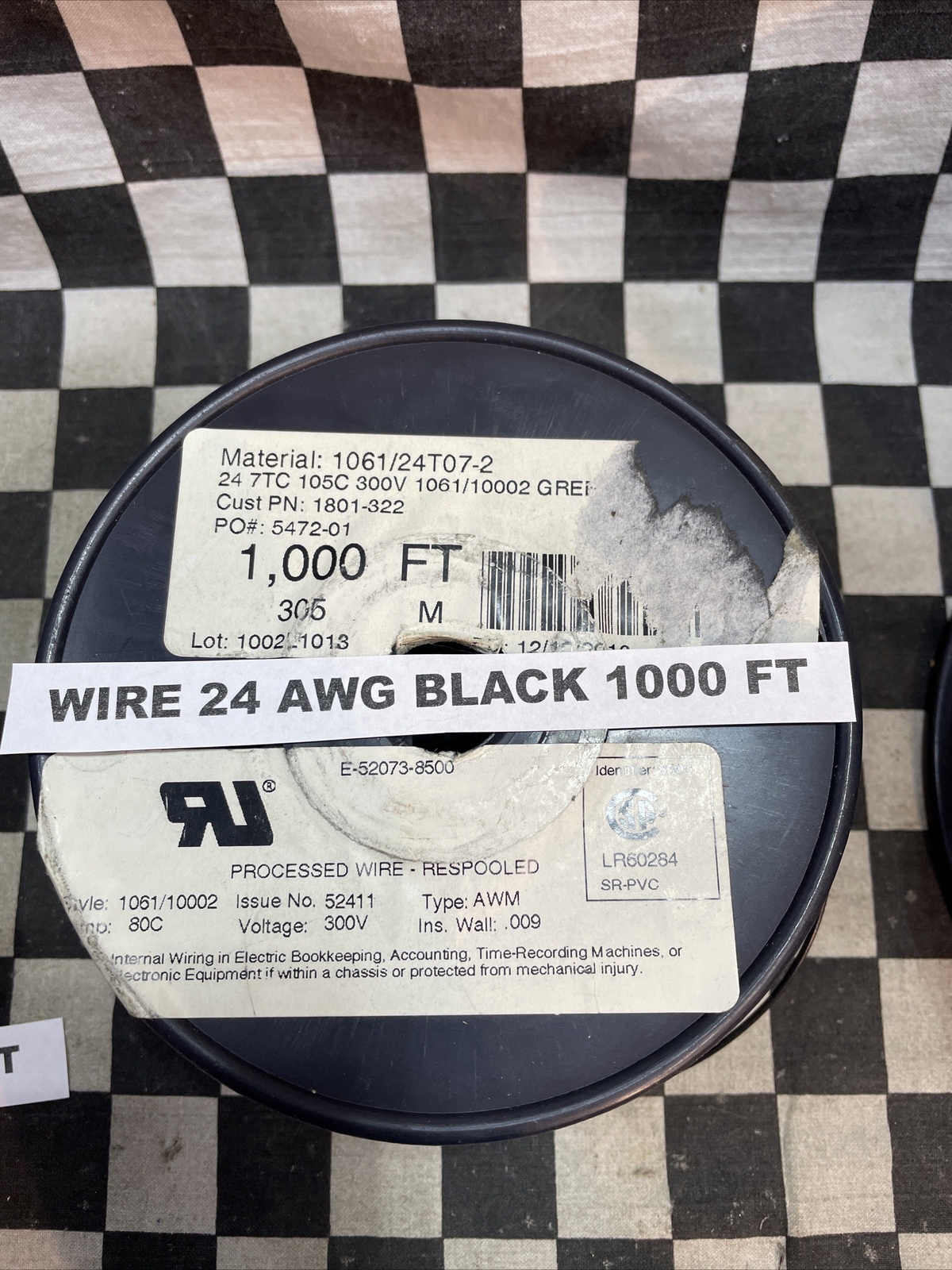 WIRE 22AWG BLACK 2000 FT 24AWG BLACK 119 FT 24AWG BLACK 1000 FT 20AWG BLACK 16FT