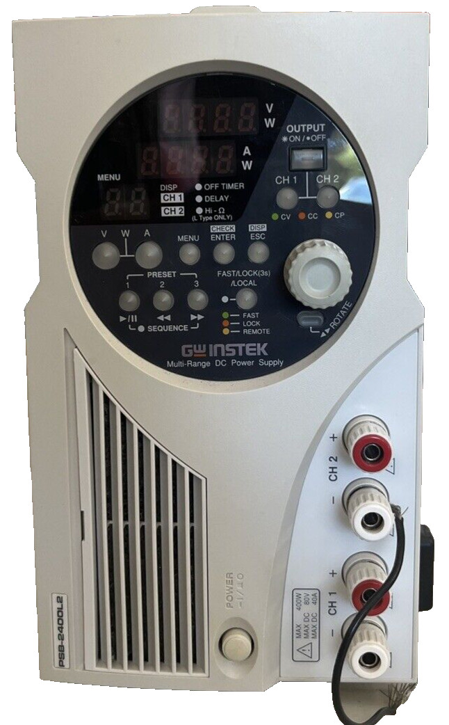 GW Instek / Multi-Range DC Power Supply / PSB-2400L2 / 400W, 80V-DC, 40A-DC