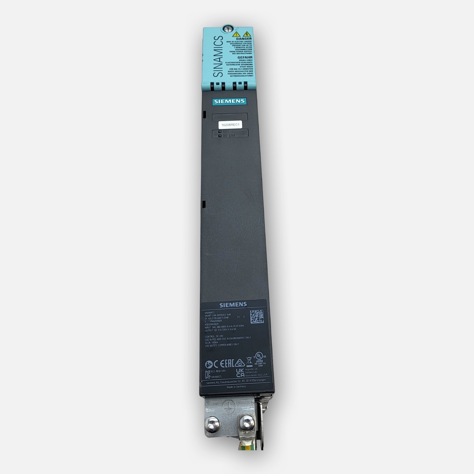SIEMENS 6SL3130-6AE15-0AB1 SMART LINE MODULE 380-480V 8.6-6.7A 50/60HZ