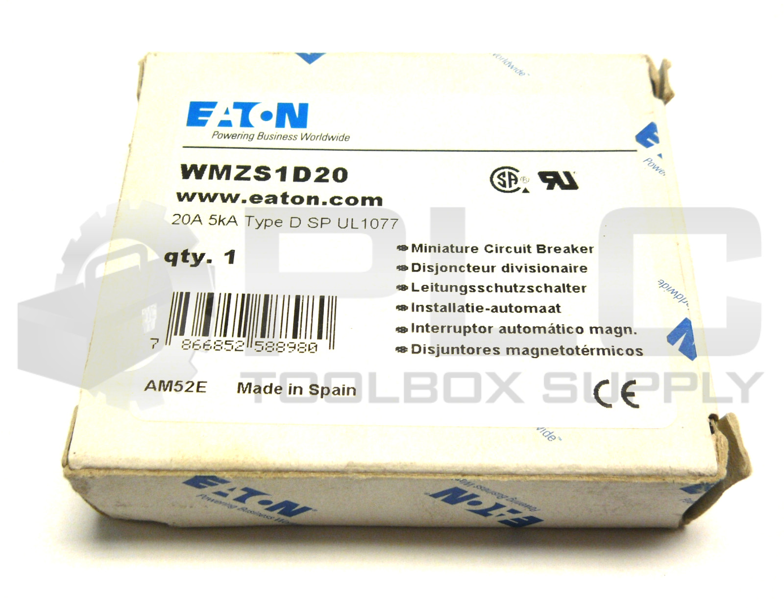 NEW EATON WMZS1D20 CIRCUIT BREAKER 20A TYPE D