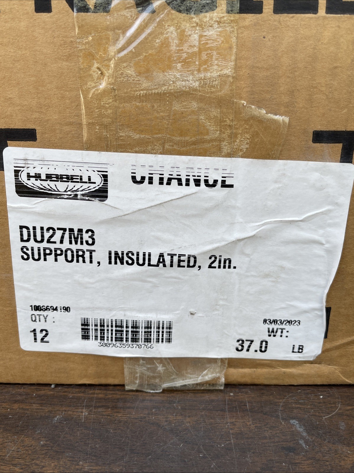 Box of 12 Hubbell Chance DU27M3 Insulated 2in Cable Supports Split Porcelain