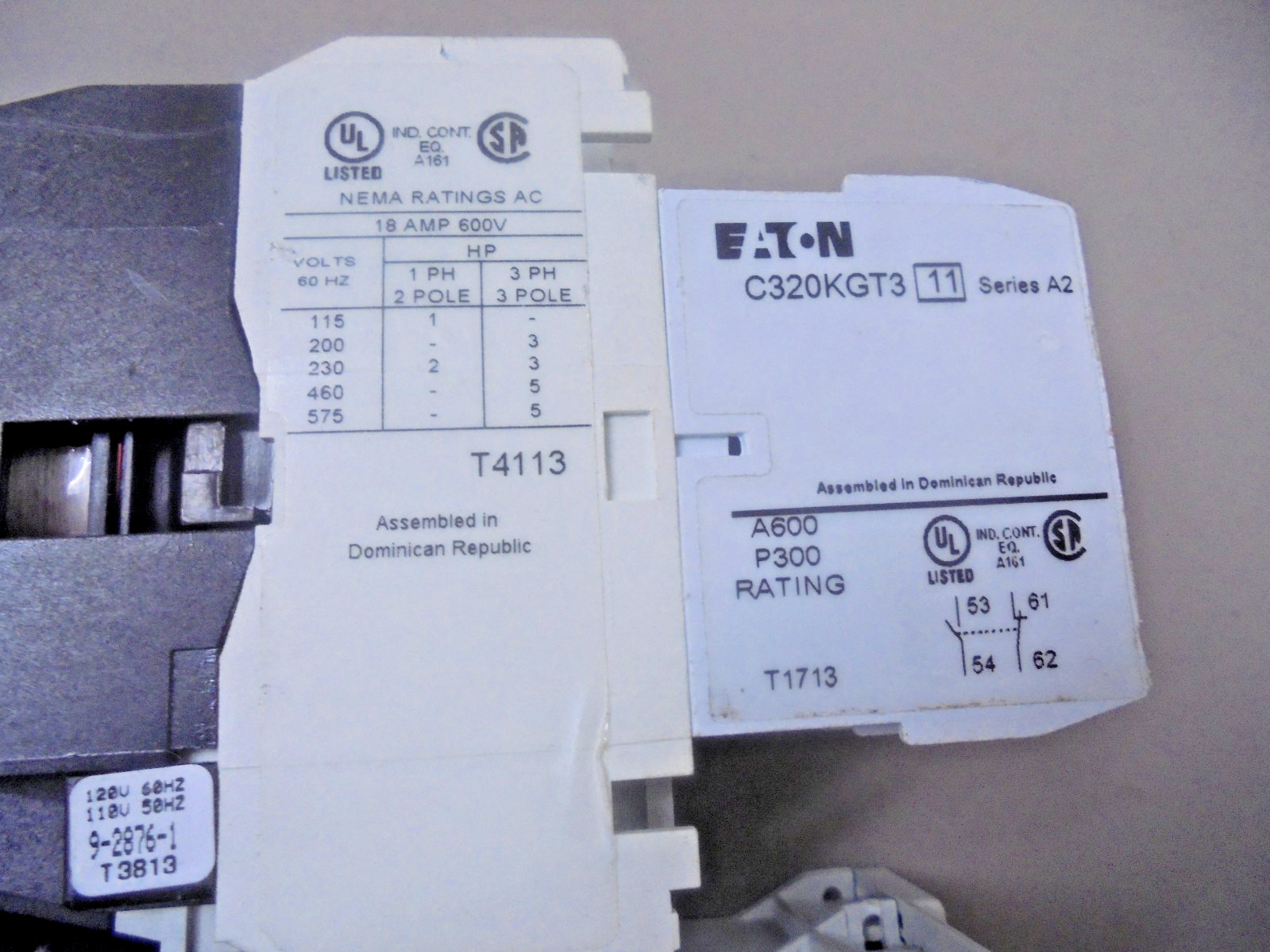 Eaton AN19BN0 Motor Control Starter / C440 Relay / C320KGTW Auxillary Contact