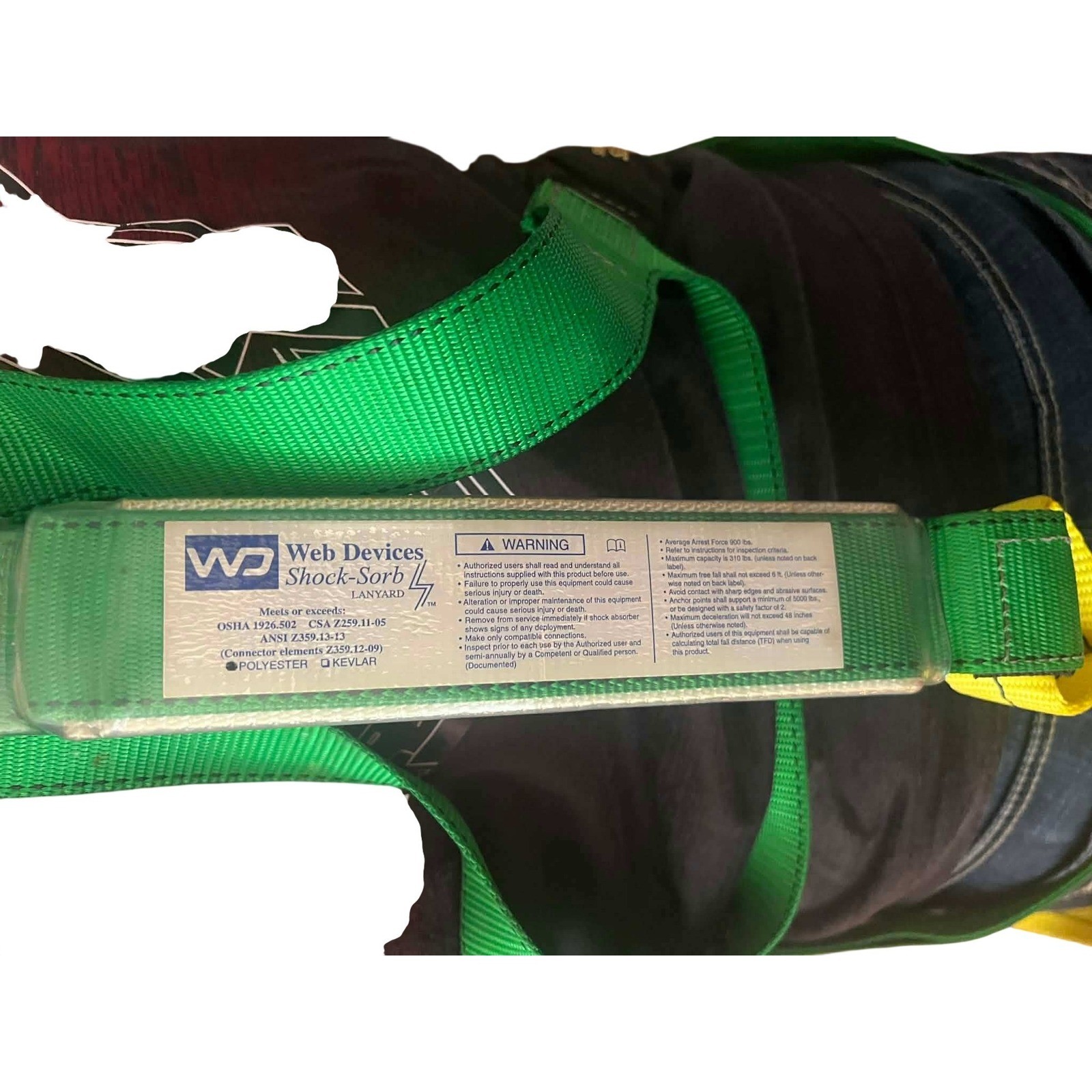 Web-Rite Full Body Safety Harness w/ Shock-Sorb Lanyard