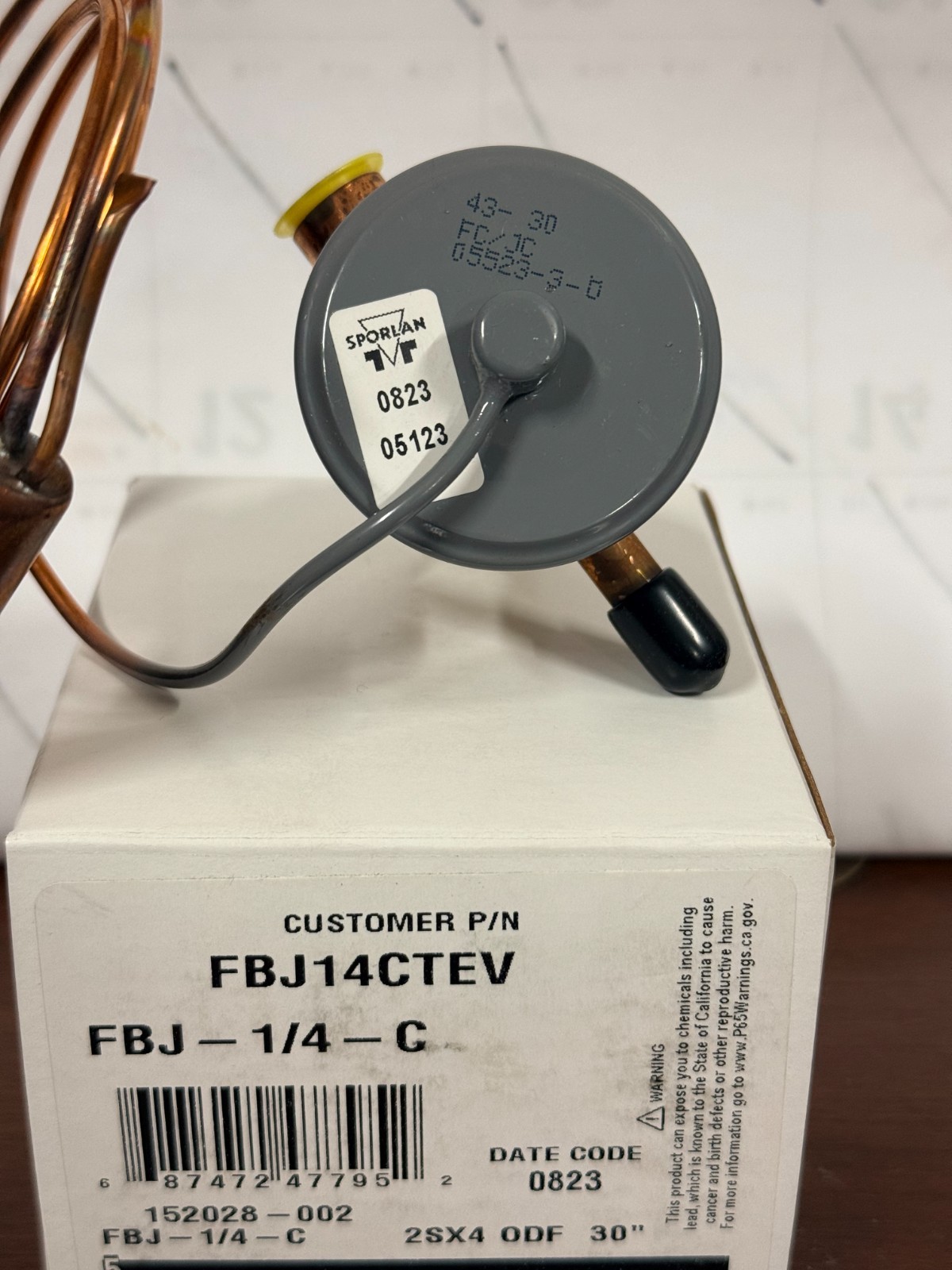 SPORLAN OEM EXPANSION VALVE FBJ-1/4-C 1/4 X 3/8 404A