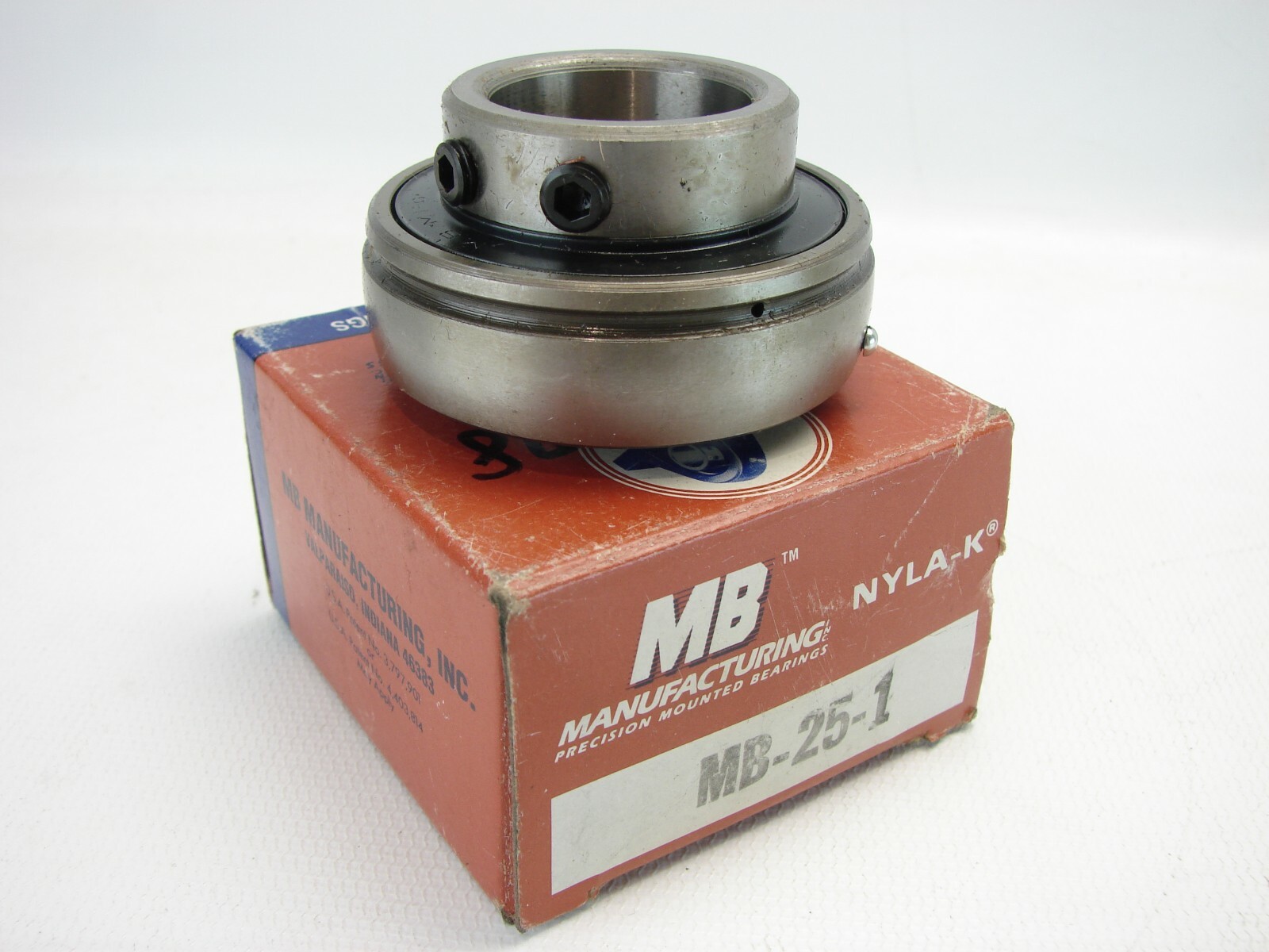 MB MFG, BALL BEARING INSERT MB25-1 Bore 1.000″ – 2.0472″ OD 1 7/32 Width (T86)