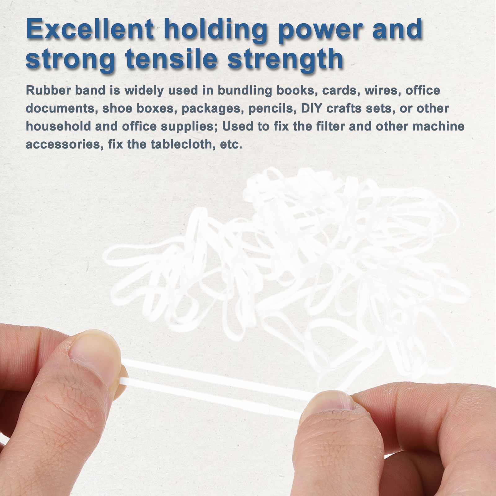 500Pcs Rubber Band Transparent 20mm x 3mm Hair Rubber Bands