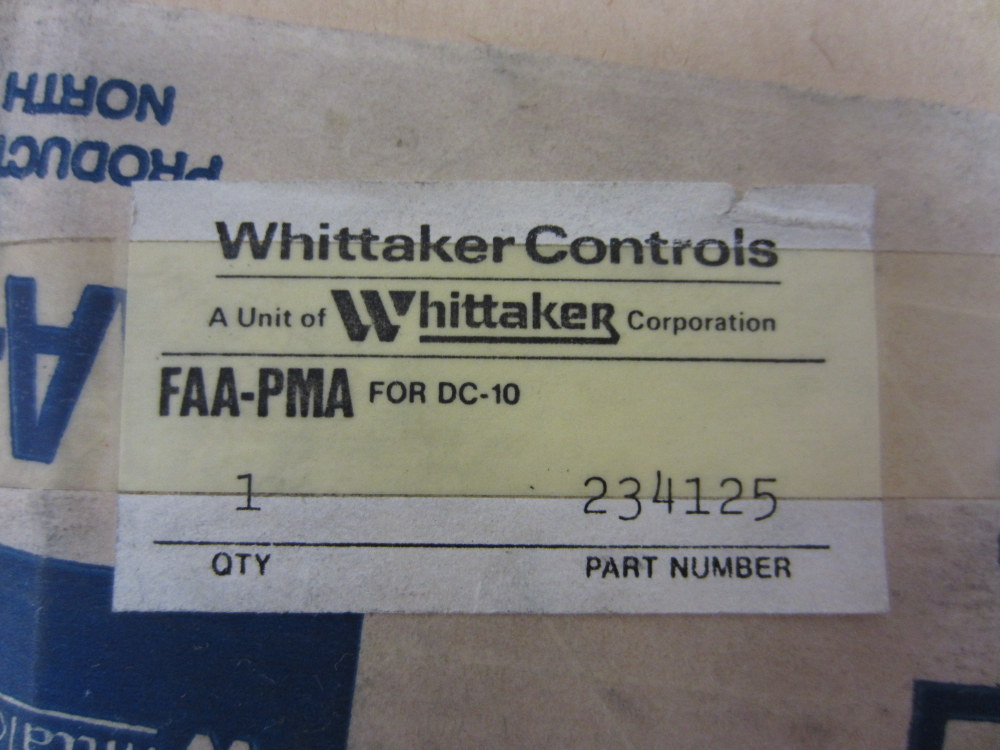Whittaker Controls 234125 Fuel Pressure Relief FAA-PMA