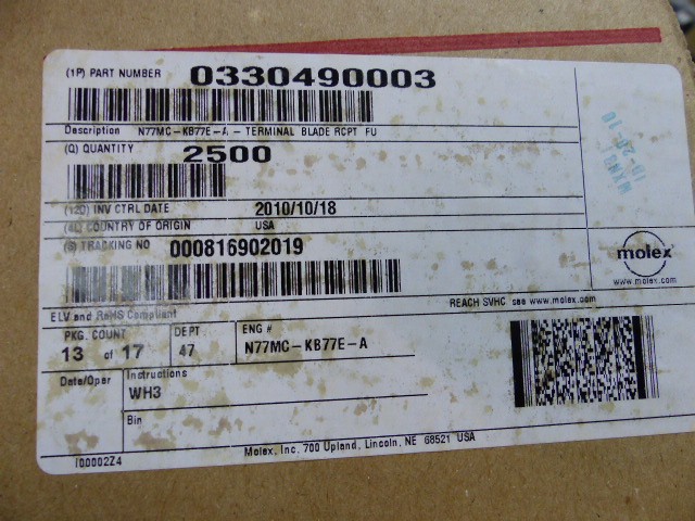 MOLEX E8EB-14417-MA Qty of 40 per Lot TERMINAL
