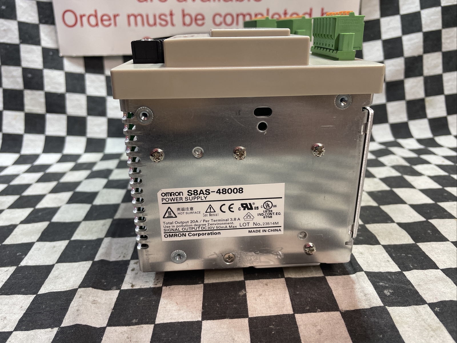 OMRON DIN Rail Power Supplies 240V 7.4A INPUT, S8AS-48008, S8AS48008 SHIPSAMEDAY