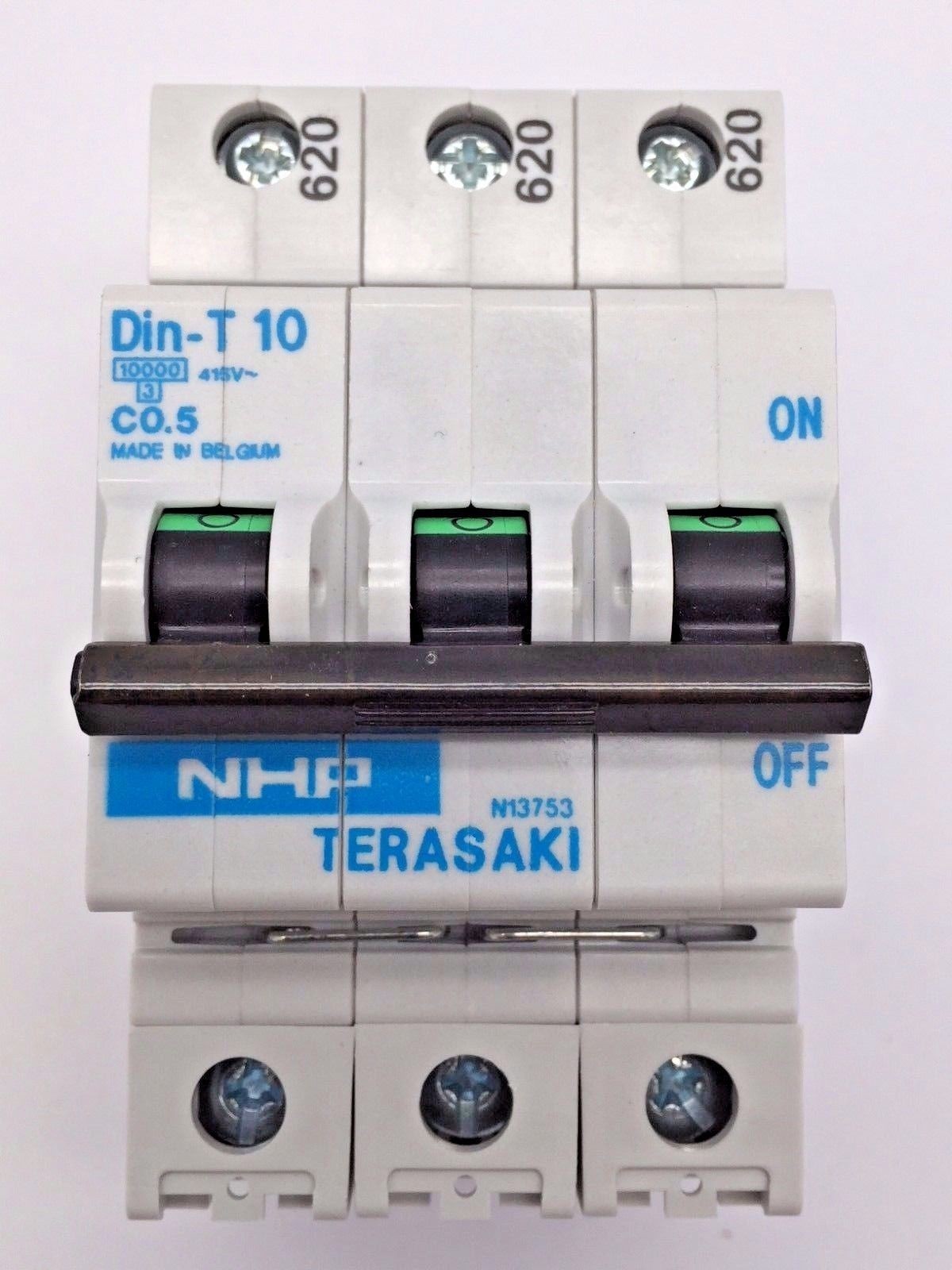 NHP Terasaki DTCB10305C MCB DIN-T10 3 Pole C Curve 0,5A 10Ka 415V 675852 x4
