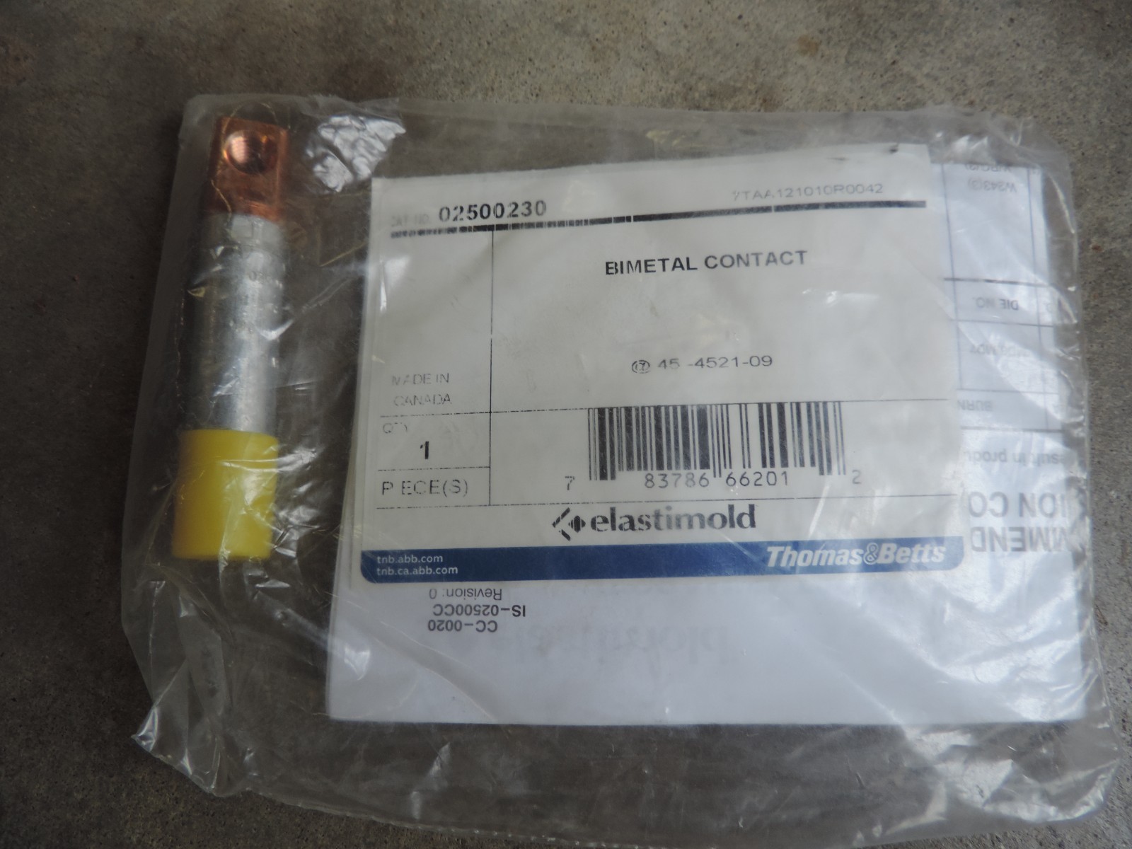 Elastimold Bimetal Contact 02500230