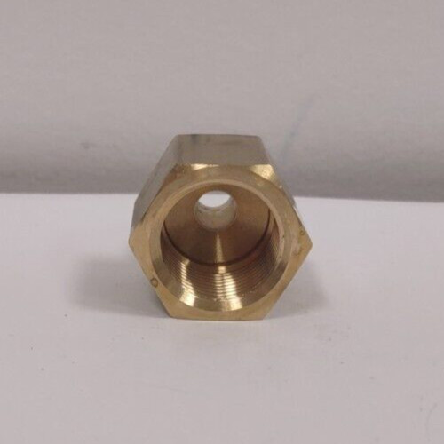 Brass straight adapter 1/2 BSPT female x 1/4 NPT male