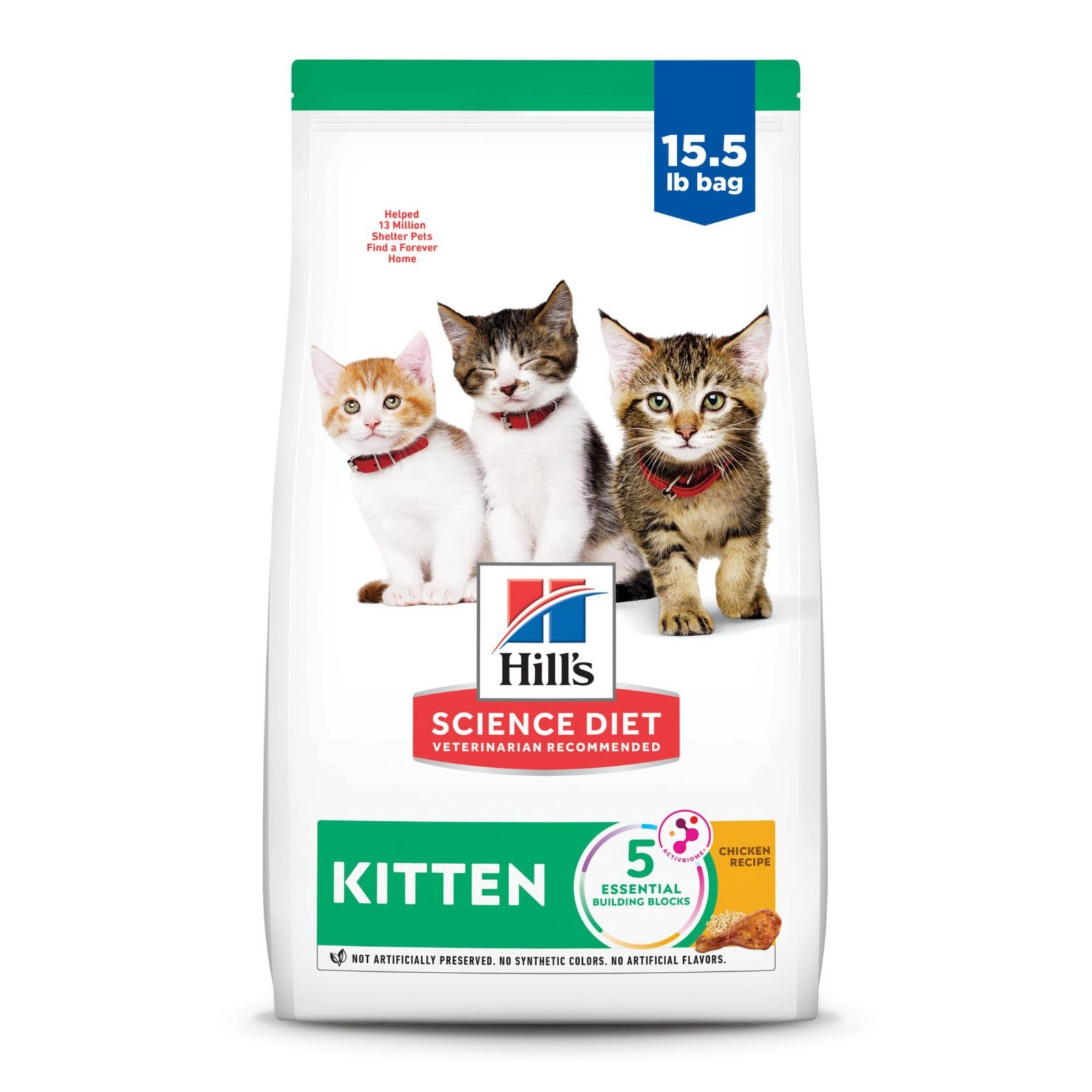 Hill’s Science Diet Kitten Dry Cat Food, Chicken, 15.5 lb. Bag