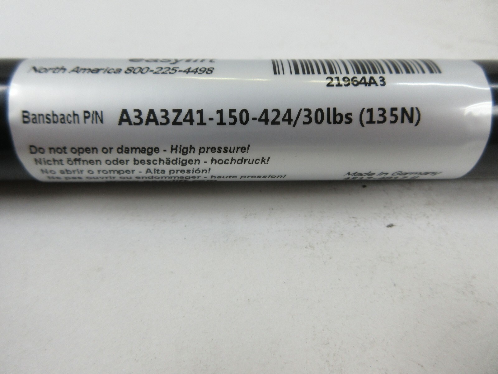 BANSBACH EASYLIFT TRACTION GAS SPRING STROKE, A3A3Z41-150-424/30LBS(135N)
