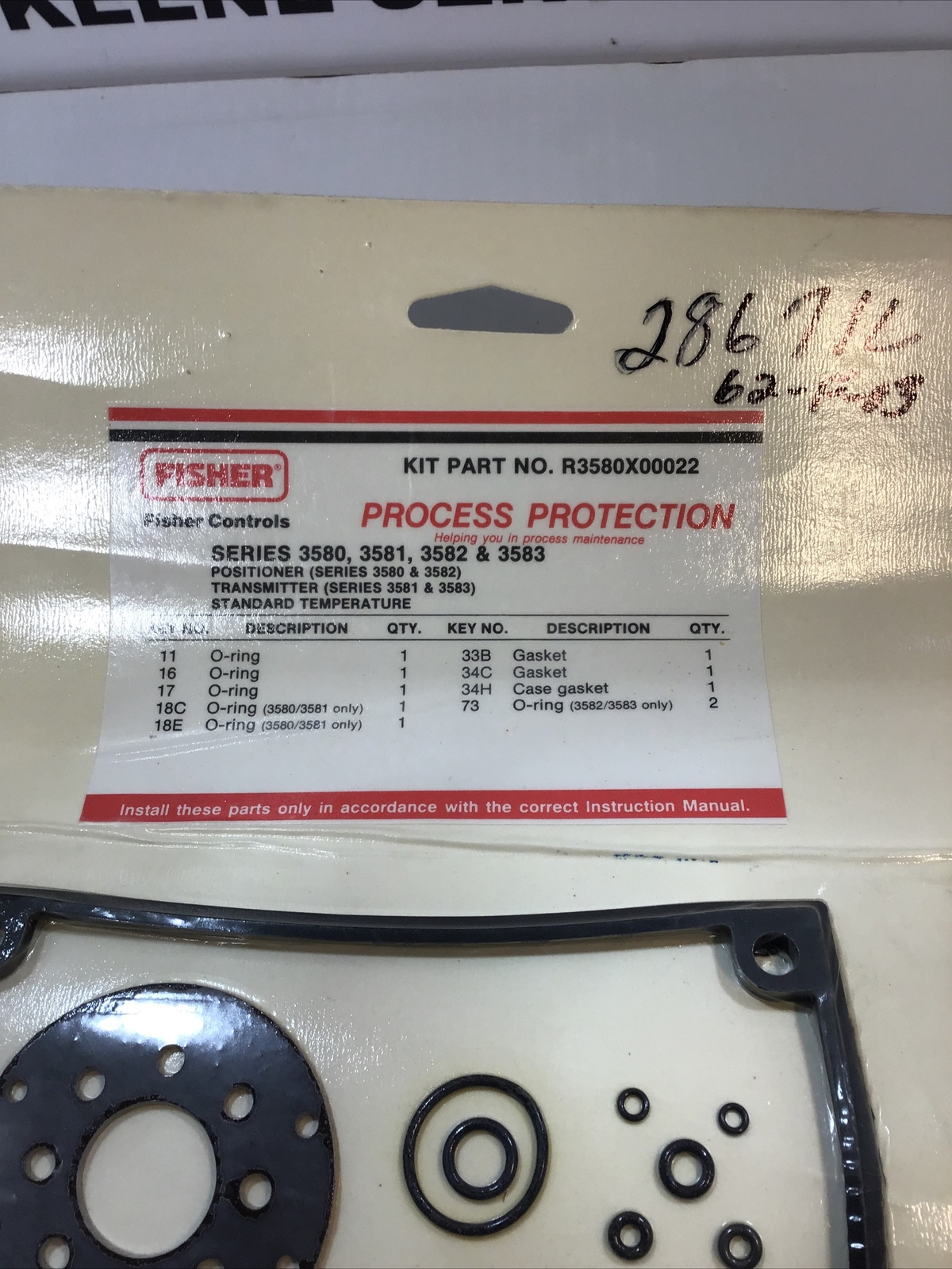 Fisher Controls Kit Part No R3580X00022
