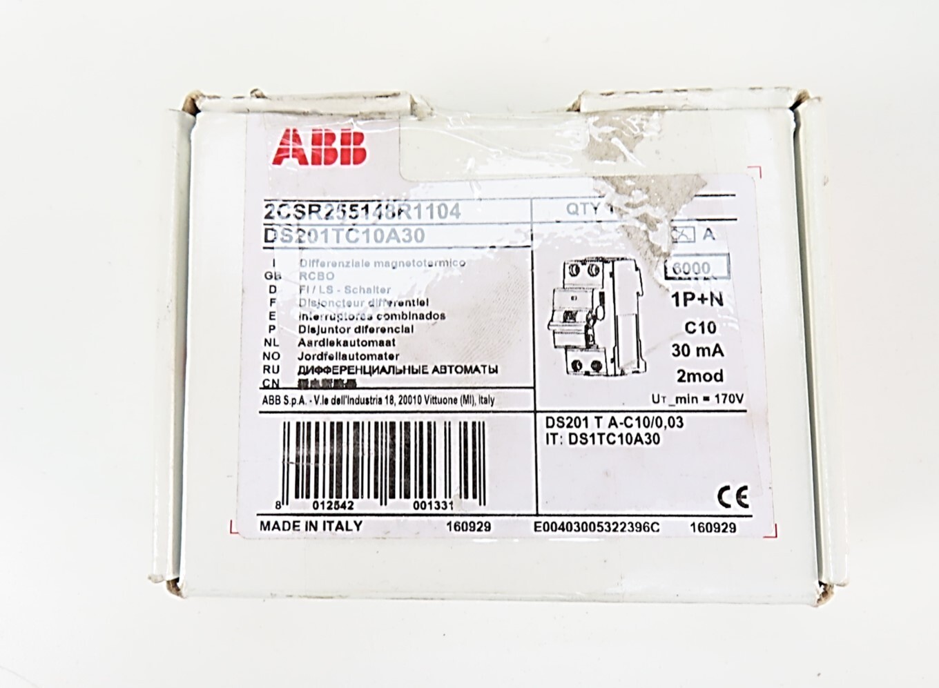 ABB 2CSR255148R1104 DS201T C10 A30 Circuit Breaker 2 Pole 10A 6kA NEW IN BOX
