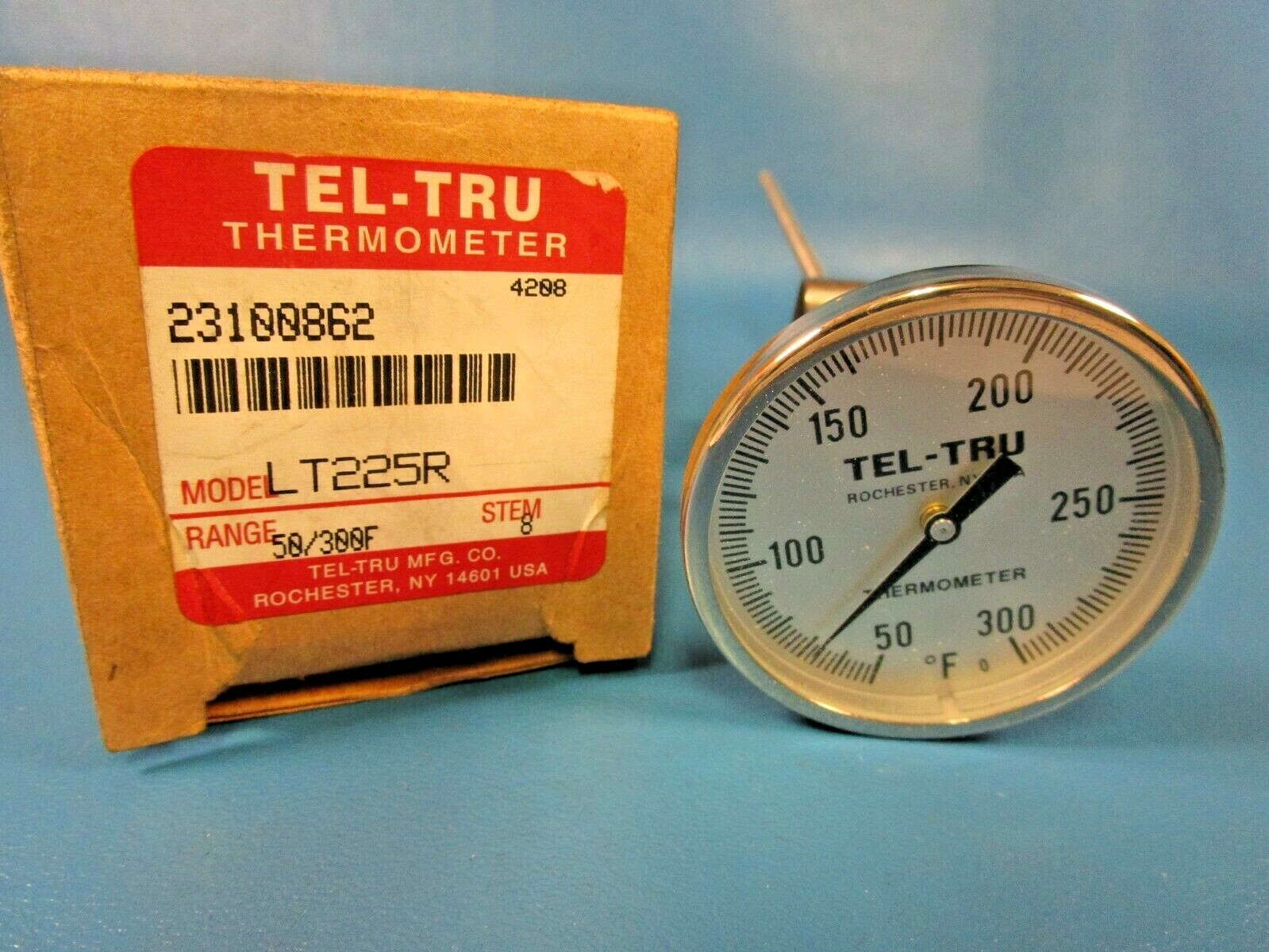 Tel-Tru LT225R, Thermometer 50/300F, 8″ Stem, 23100862