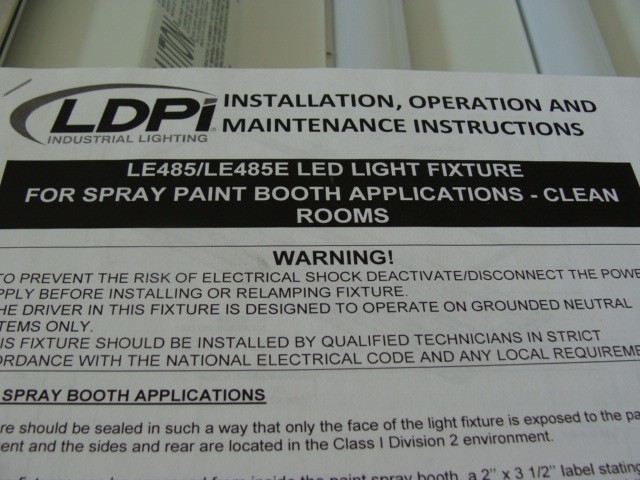 LDPI LED LIGHT FIXTURE LE485-180-V1-A-5-WH 4′ LONG 3 ROW 180W 120-277V RECESSED