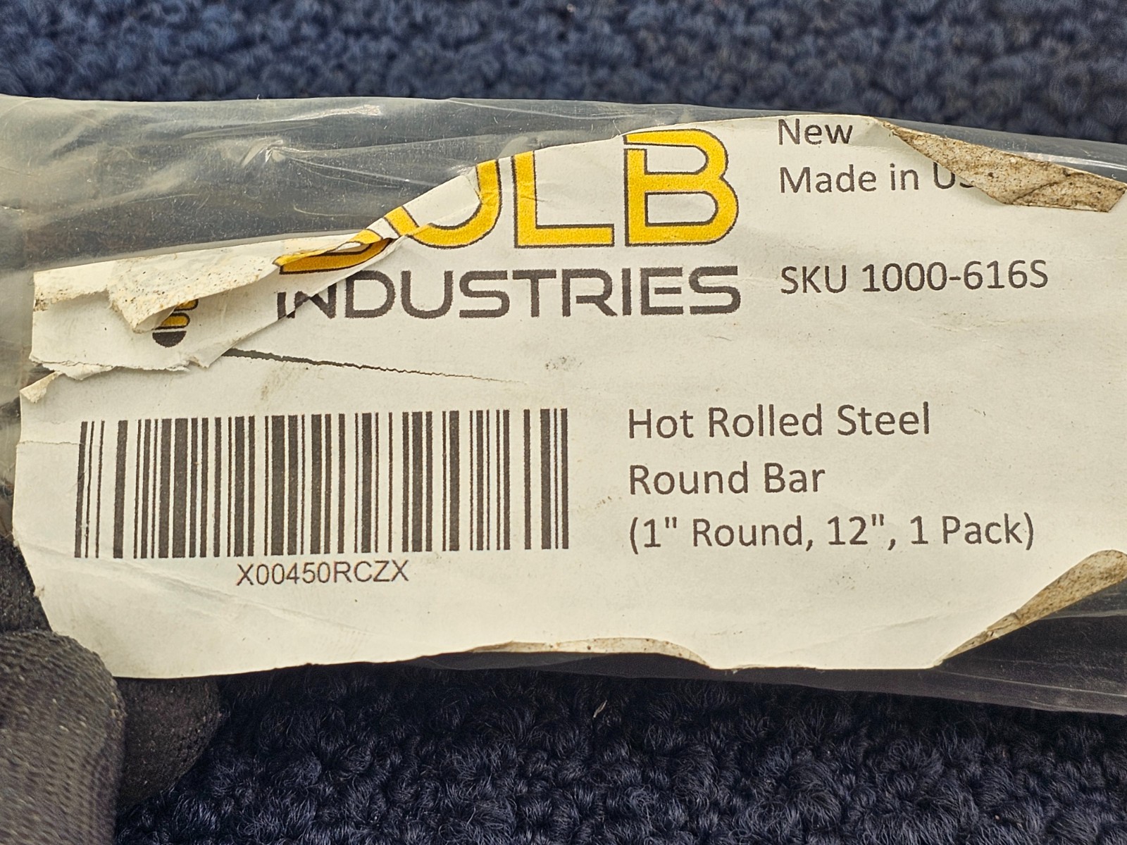 Bulb Industries 1000-616S: Hot Rolled Steel Round Bar 1″ Round, 12″