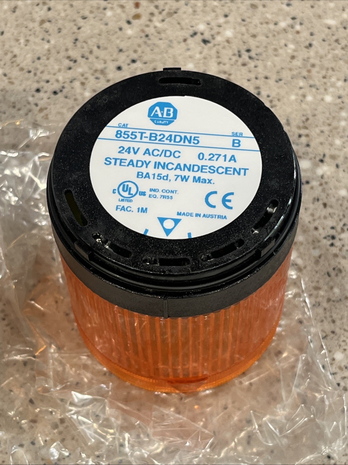 New No Box 855T-B24DN5 B Allen Bradley Amber Light Stack Light *US SELLER* *NEW*