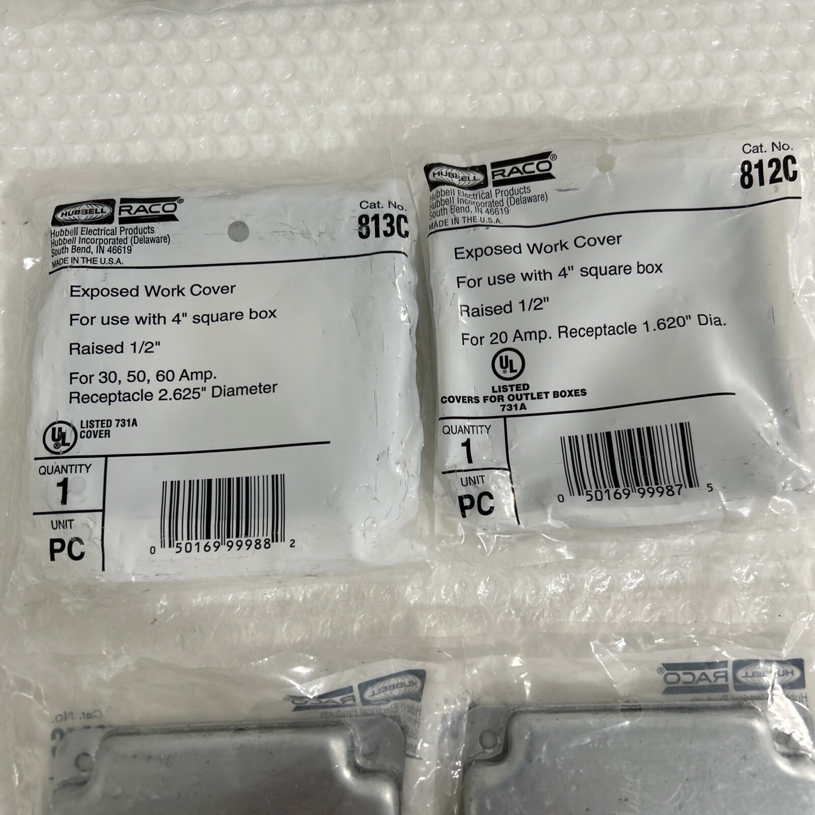 NEW Assortment of HUBBELL 4″Sqr Covers 3-902C,2-804C,1-812C,1-813C 7 Total