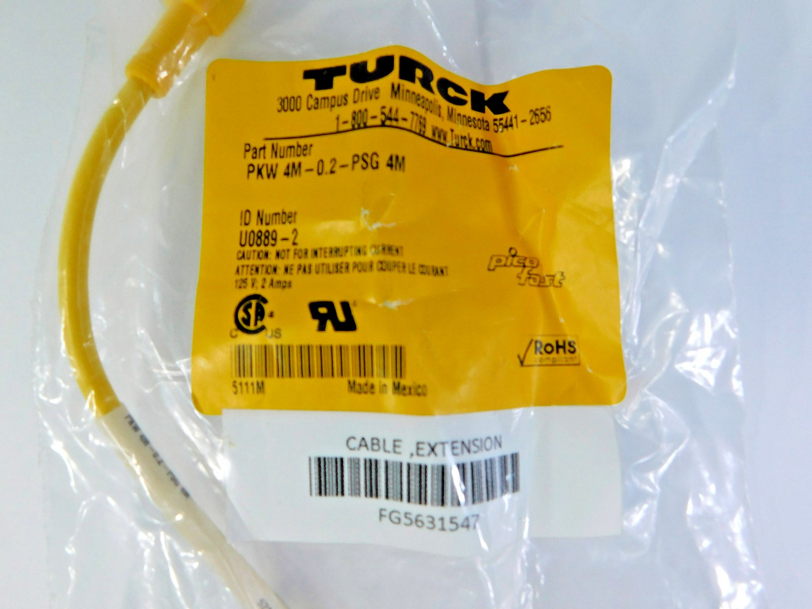 Turck PKW 4M-0.2 PSG 4M Cordset U0889-2