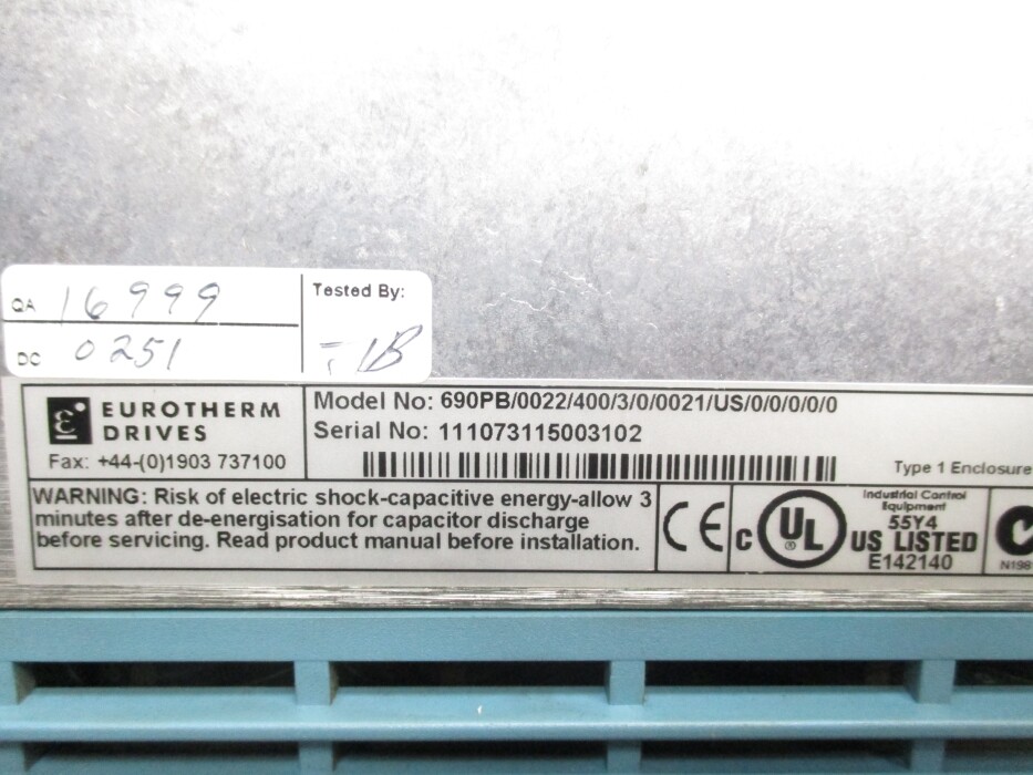 EUROTHHERM DRIVES 690PB/0022/400/3/0/0021/US/0/0/0/0/0 UNMP