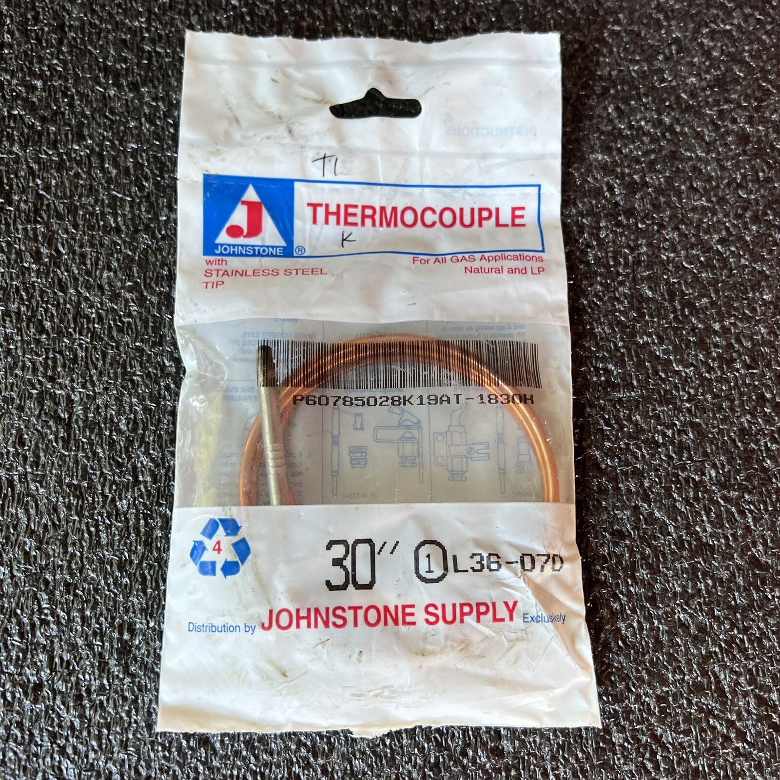 NEW OLD STOCK JOHNSTONE 30″ UNIVERSAL THERMOCOUPLE L36-070 *Free Shipping*