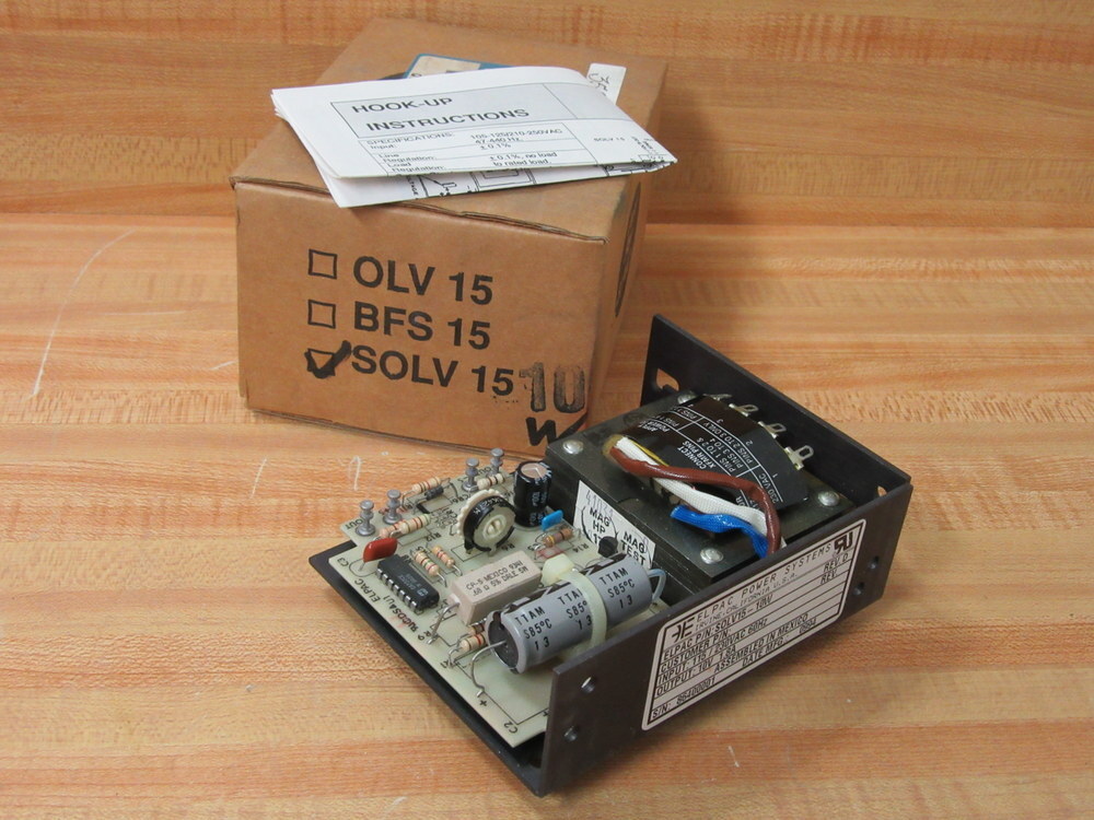 Elpac SOLV-15-10W Power Supply SOLV1510W