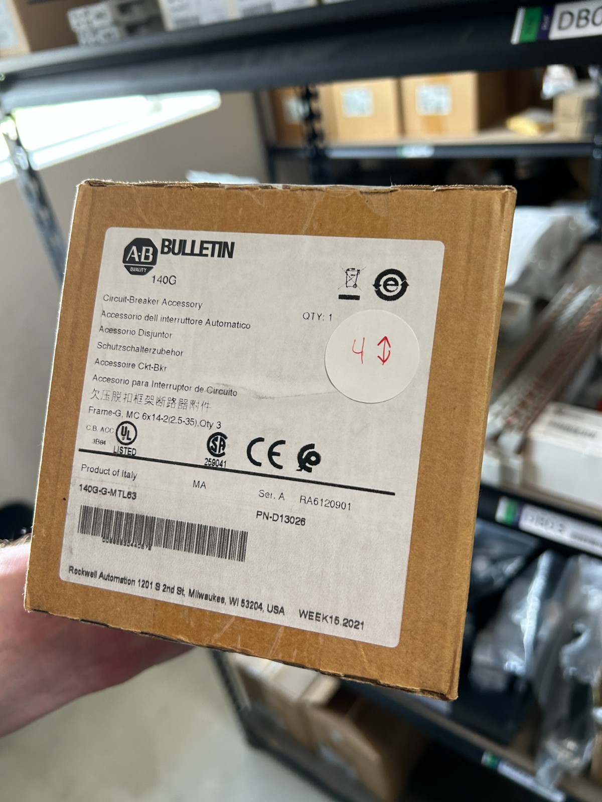 NEW SEALED ALLEN BRADLEY 140G-G-MTL63 /A CIRCUIT BREAKER ACCESSORY 140GGMTL63