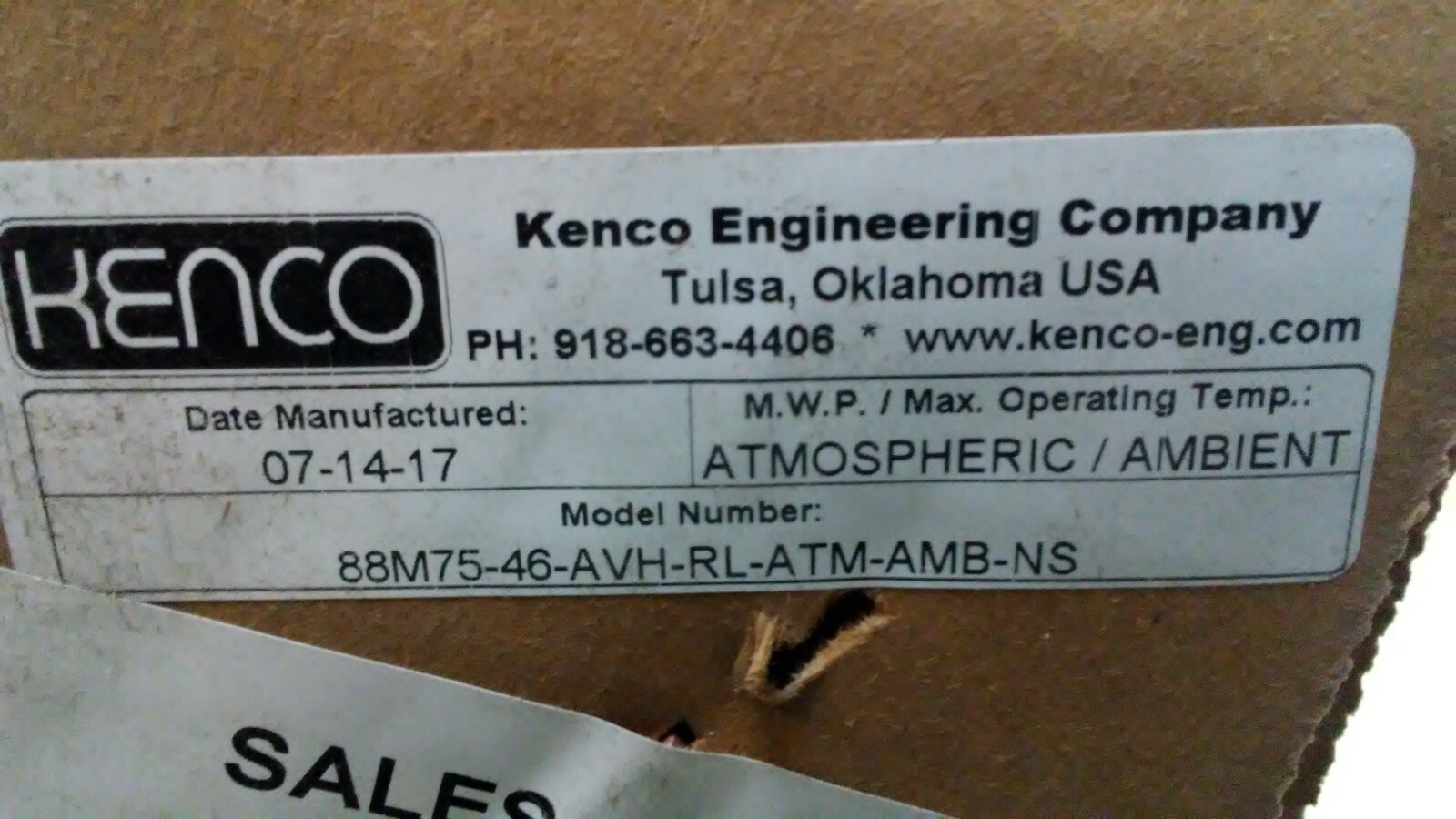 NIB! KENCO 100-PSIG 0-44″ AMBIENT FLOW METER GAUGE 88M75-46-AVH-RL-ATM-AMB-NS