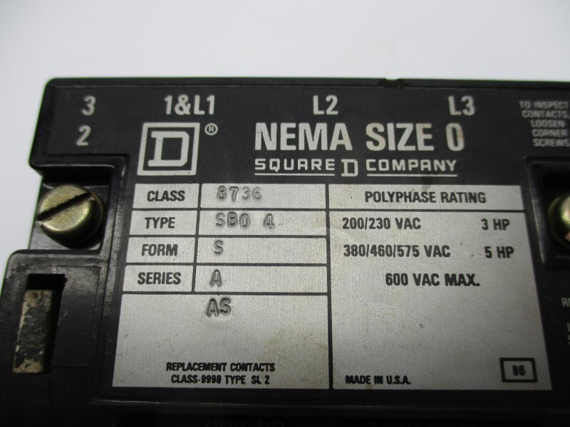 SQUARE D 8736-SBO4S-V02 UNMP