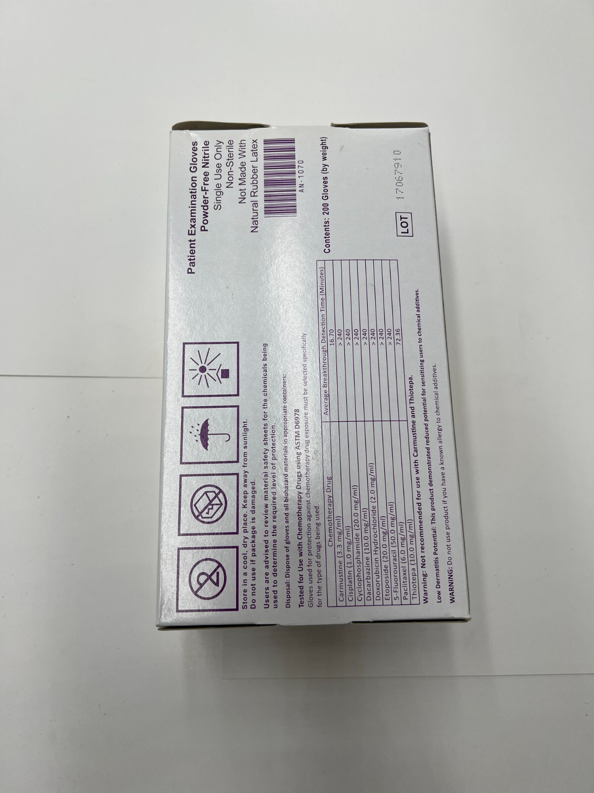 BOX OF 200 NitriSense Nitrile Disposable Exam Gloves Latex Powder-Free Medium