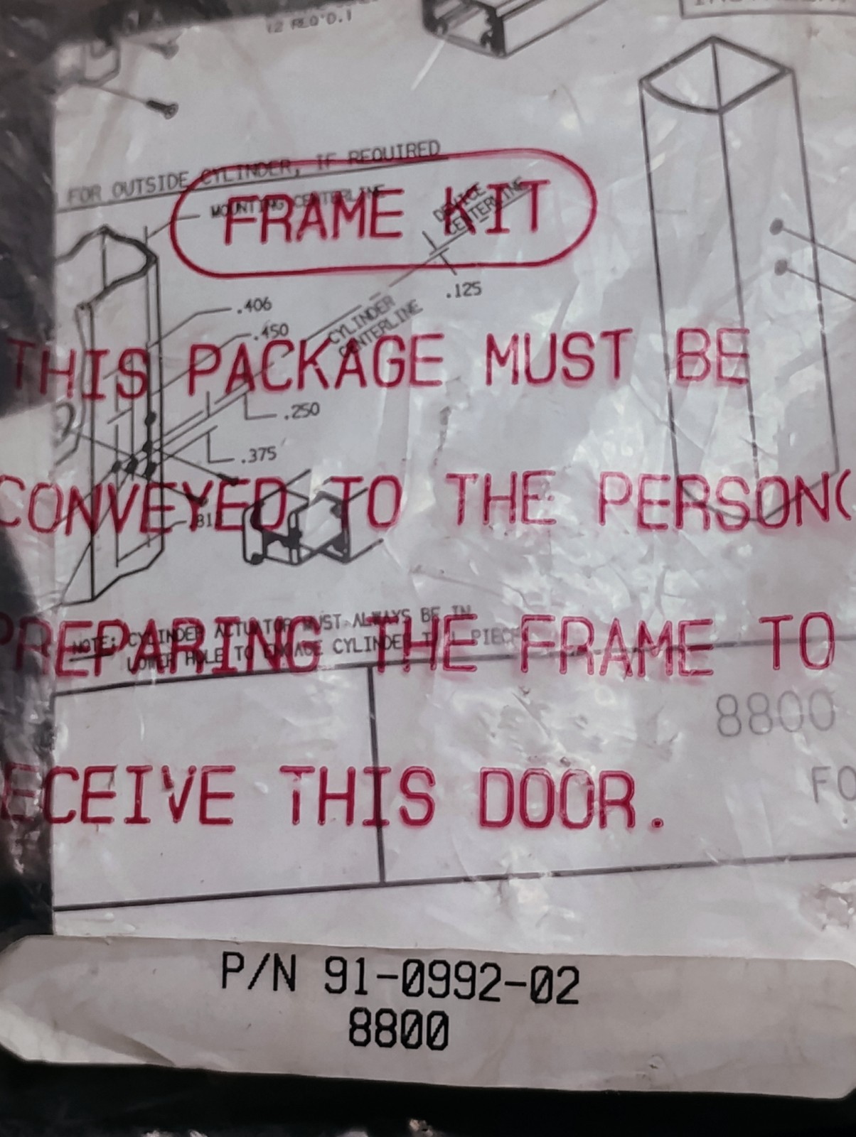 Adams Rite 91-0992-02 Frame Kit Replacement for 8800 Series Panic Exit Devices
