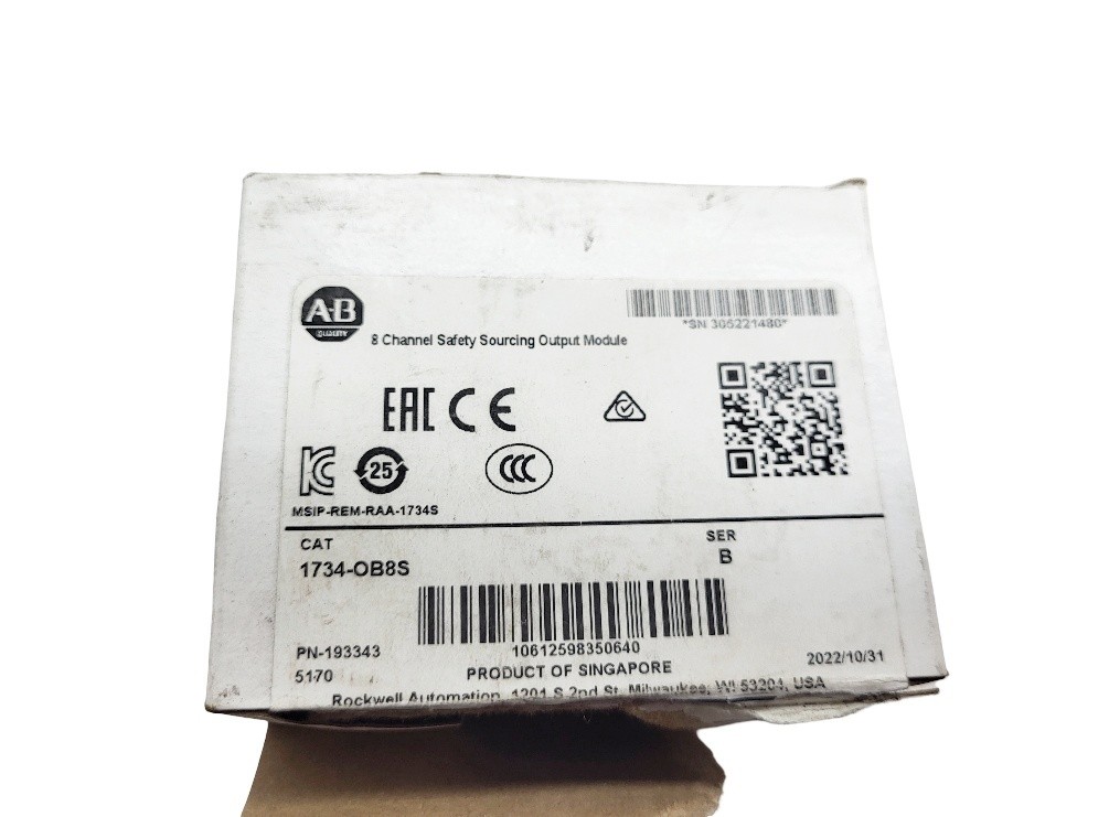 NEW ALLEN BRADLEY 1734-OB8S /B 8 CHANNEL SAFETY SOURCING OUTPUT MODULE *READ*