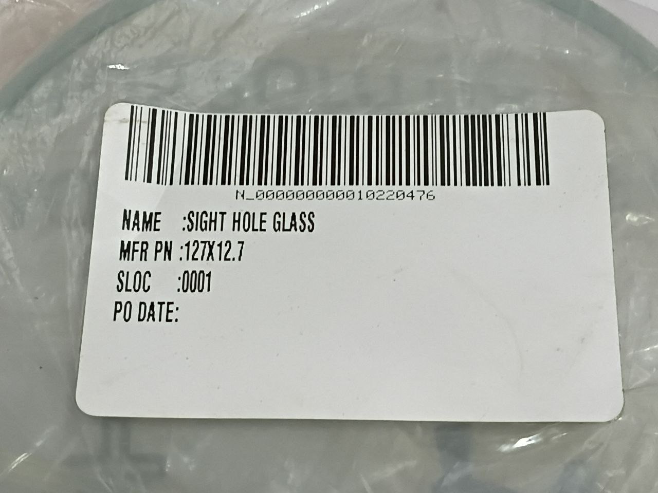 Sight Hole Glass Size 127mm X 12.7mm Unused New