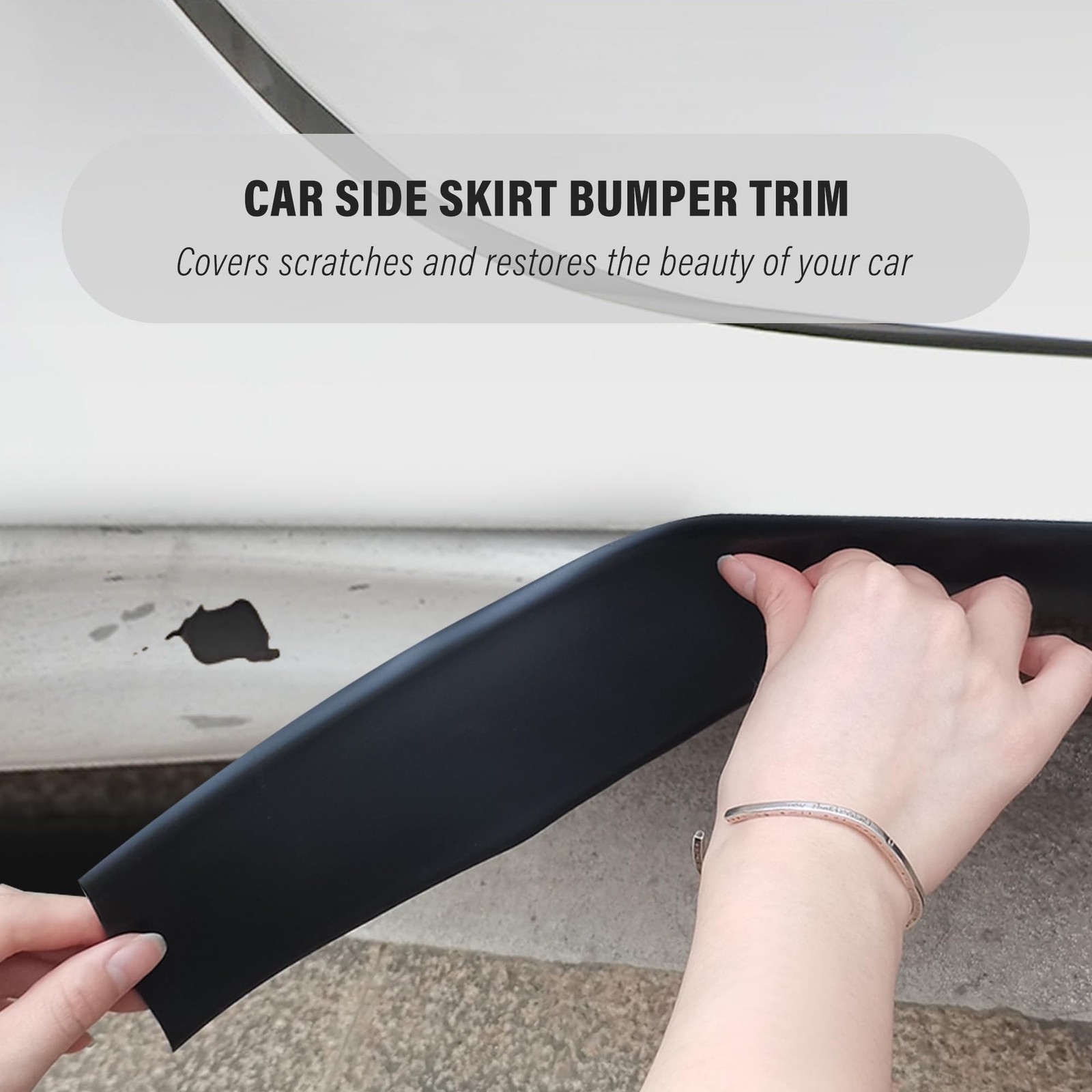 13Ft*3.15In Bumper Guard for Cars Crashworthy,Upgrade Thicken Rubber Side Ski…